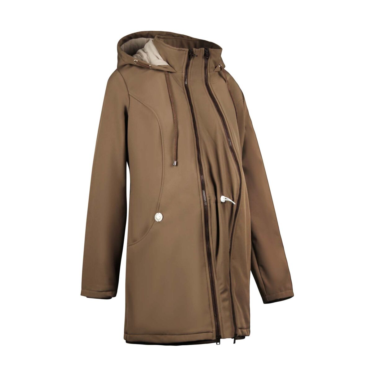 Umstandsjacke MELLORY in Taupe: Jacke mit Schwangerschaftseinsatz