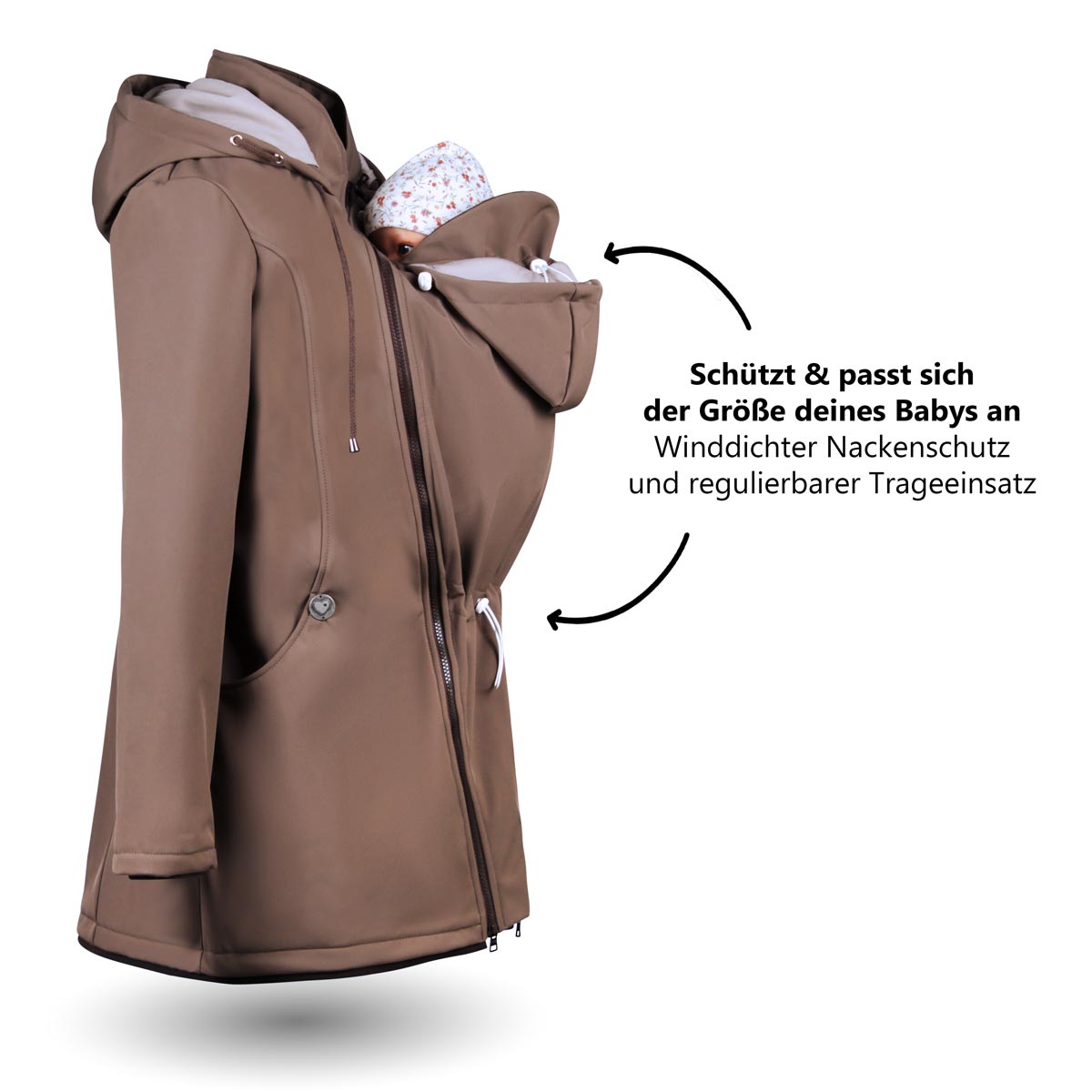 Baby Tragejacke Herbst Softshelljacke für Mamas