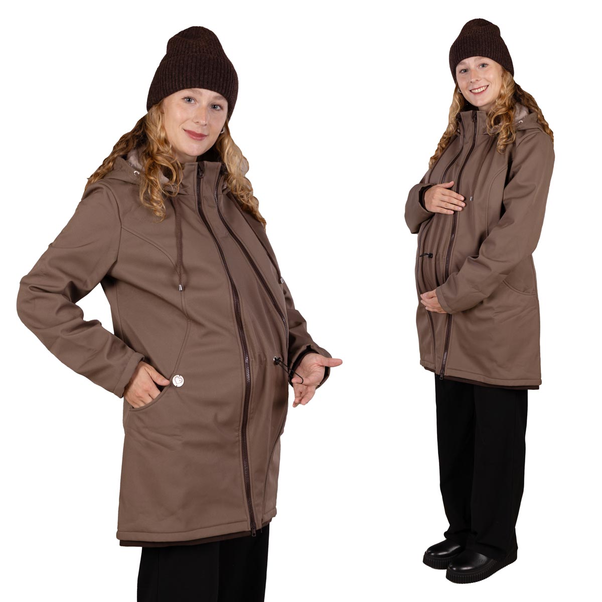 Umstandsjacke Softshell Taupe