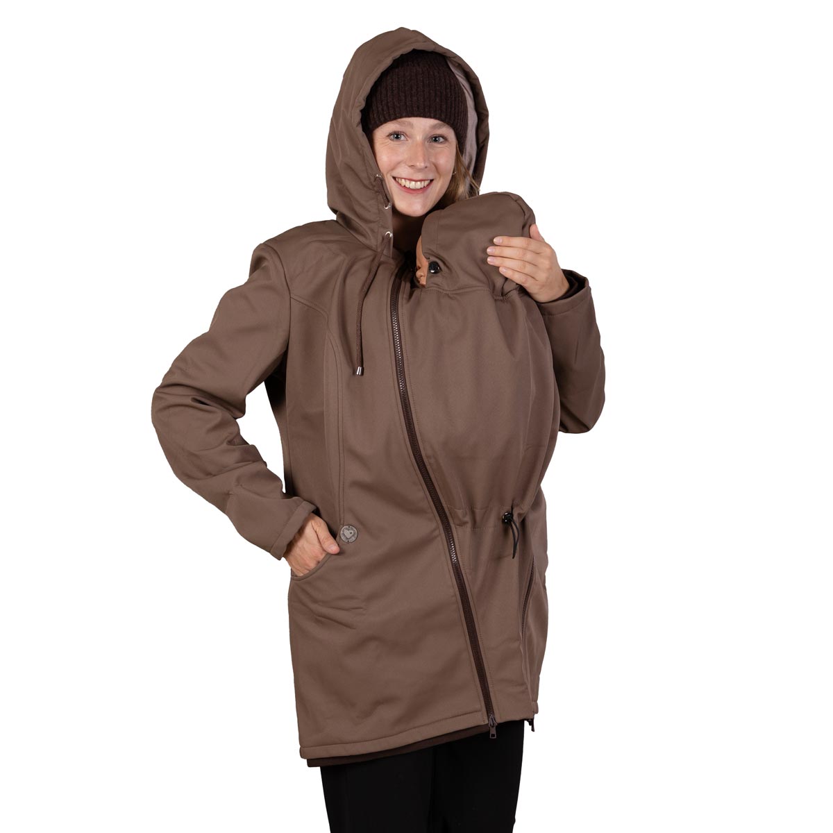 Baby Tragemantel Softshell Taupe