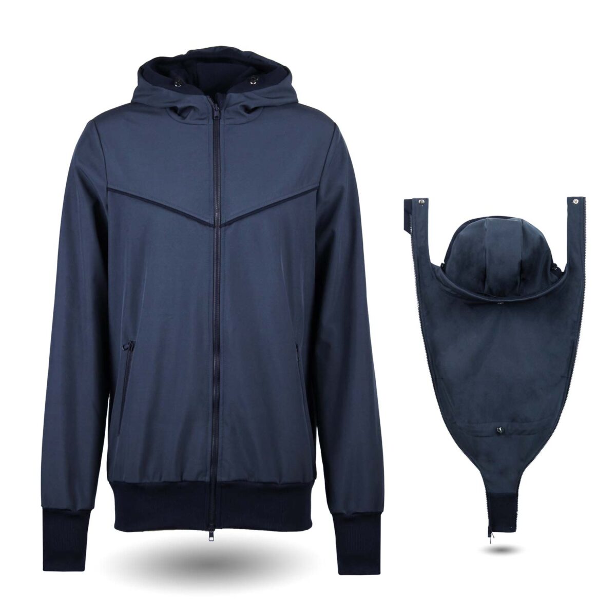 Tragejacke für Männer Softshelljacke mit Einsatz für Babytrage