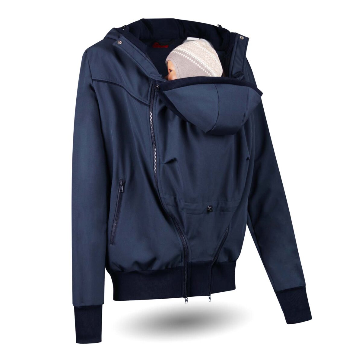 Baby Tragejacke für Männer, Softshelljacke mit Babyeinsatz
