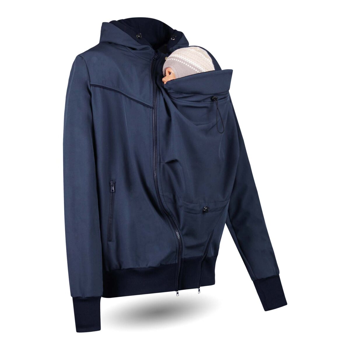 Baby Tragejacke für Männer, Softshelljacke mit Babyeinsatz