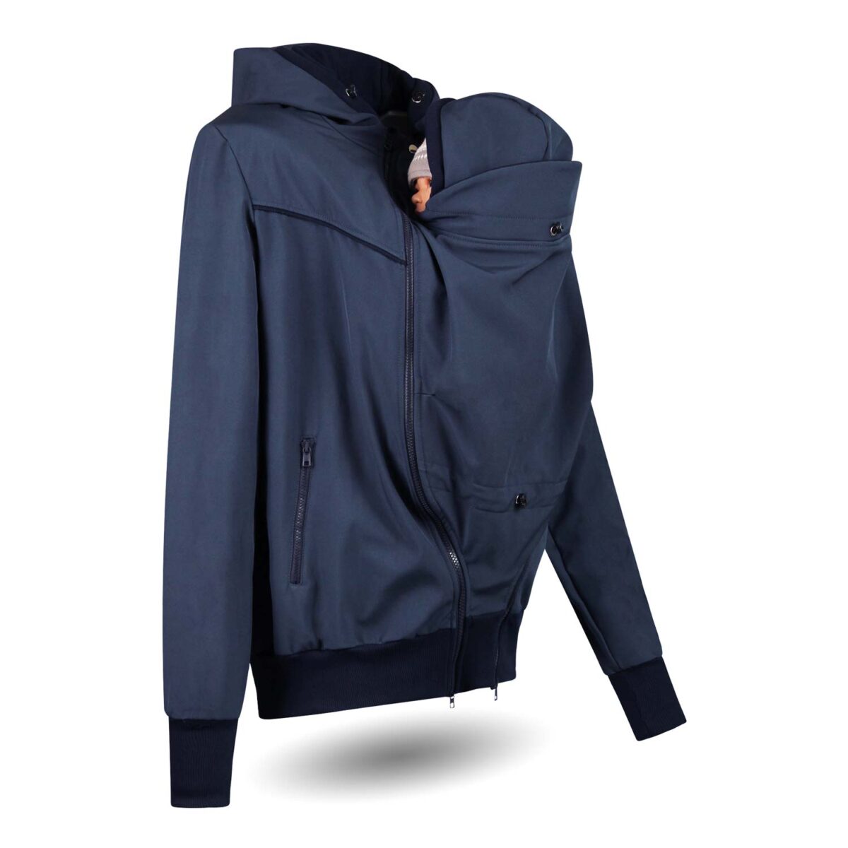 Baby Tragejacke für Männer, Softshelljacke mit Babyeinsatz