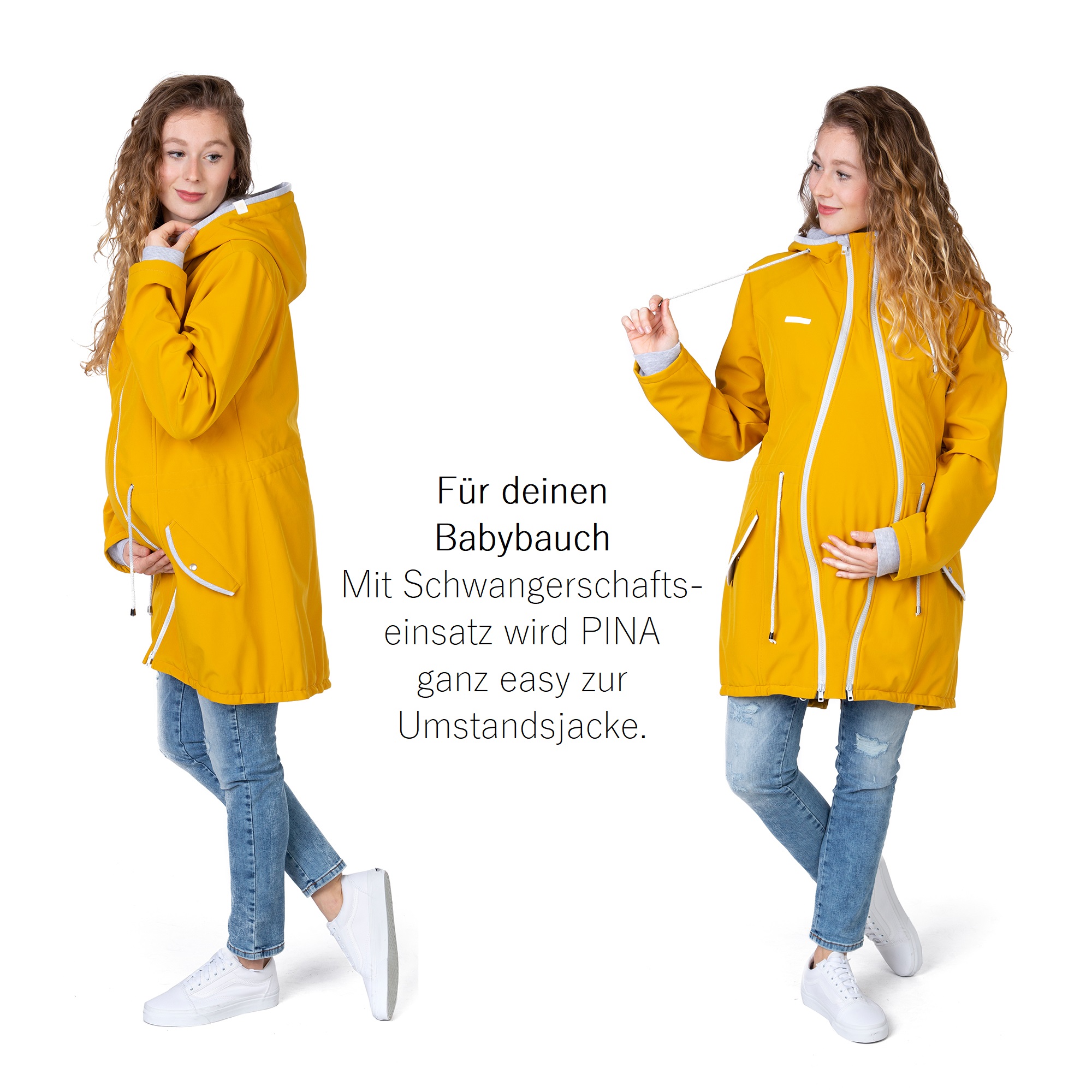 Softshell Tragejacke Baby Mama Jacke mit Einsätzen Umstandsjacke