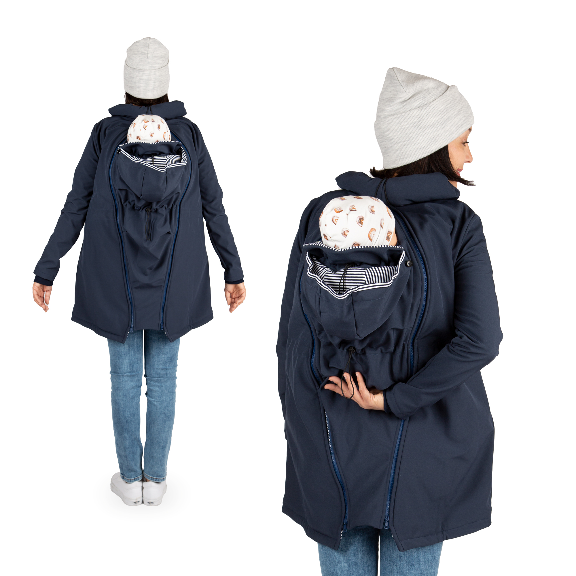 Tragejacke Baby Mama Jacke mit Einsatz für Babytrage Rückentragen Rückentragejacke
