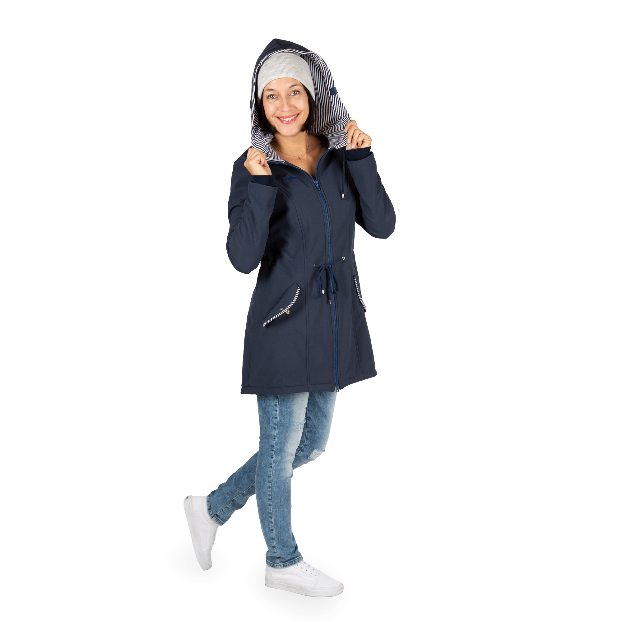 Blaue Tragejacke Umstandsjacke aus Softshell Viva la Mama