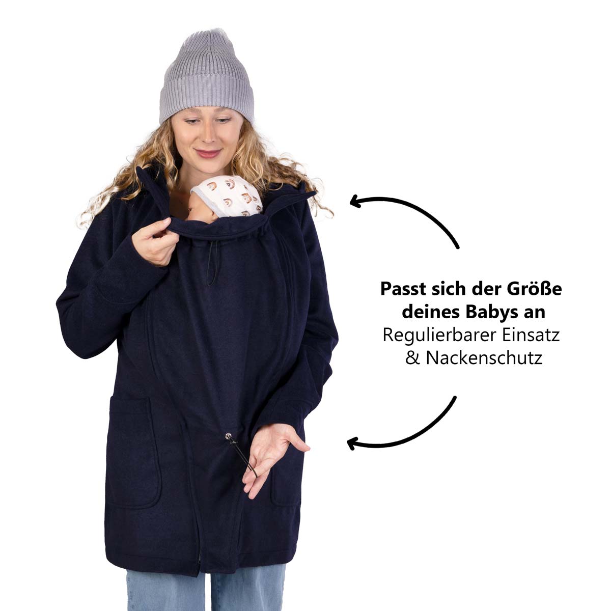 Winter Tragejacke Baby Wintertragemantel in Marine