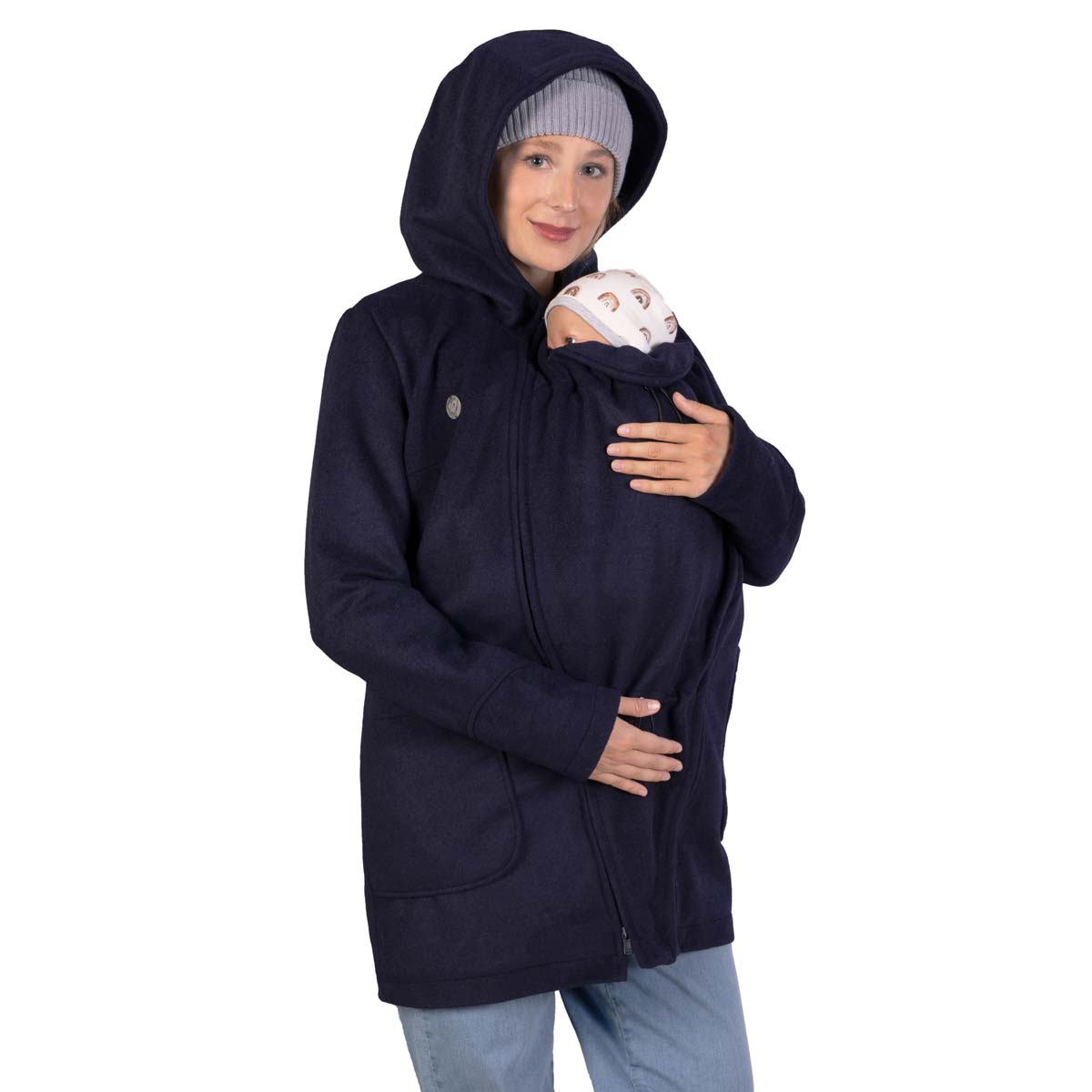 Winter Tragejacke Baby Wintertragemantel in Marine