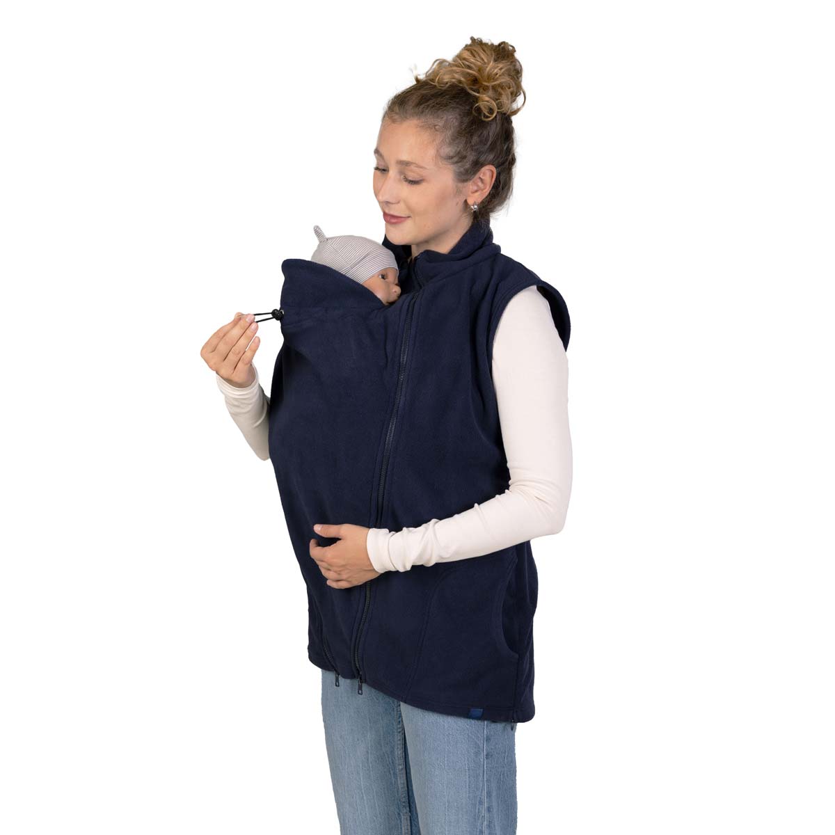 Warme Trageweste Baby Fleece marine
