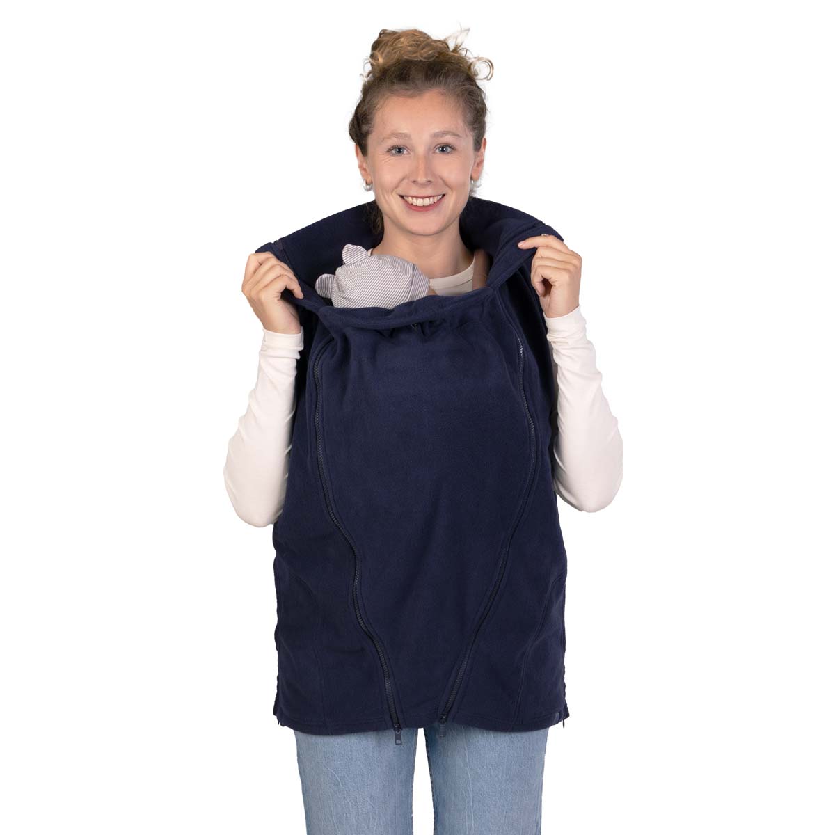Warme Trageweste Baby Fleece marine