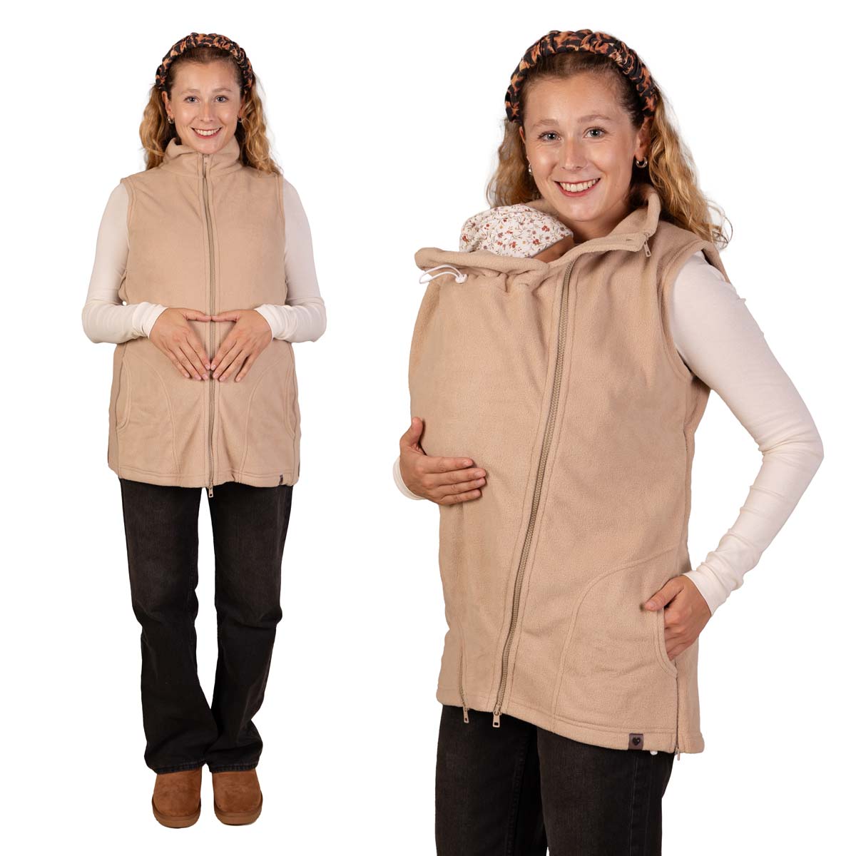 Baby Trageweste Umstandsweste in Beige