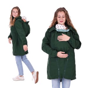 Umstandsjacke Baby Tragejacke Rückentrage Jacke Viva la Mama LIVIO Waldgrün