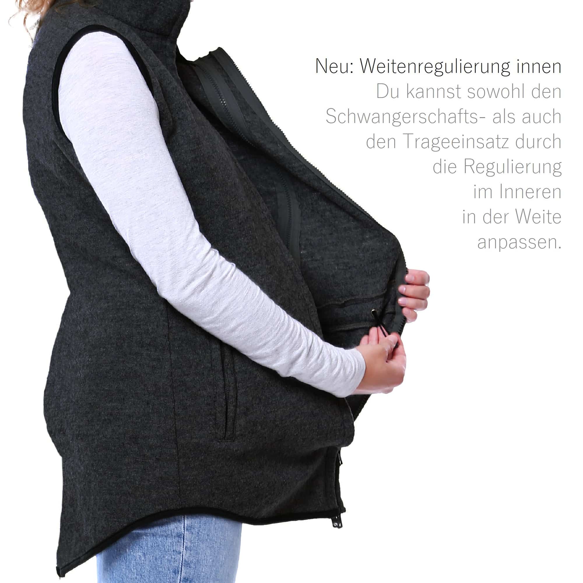 Baby tragen draußen mit Trageweste Umstandsweste Viva la Mama