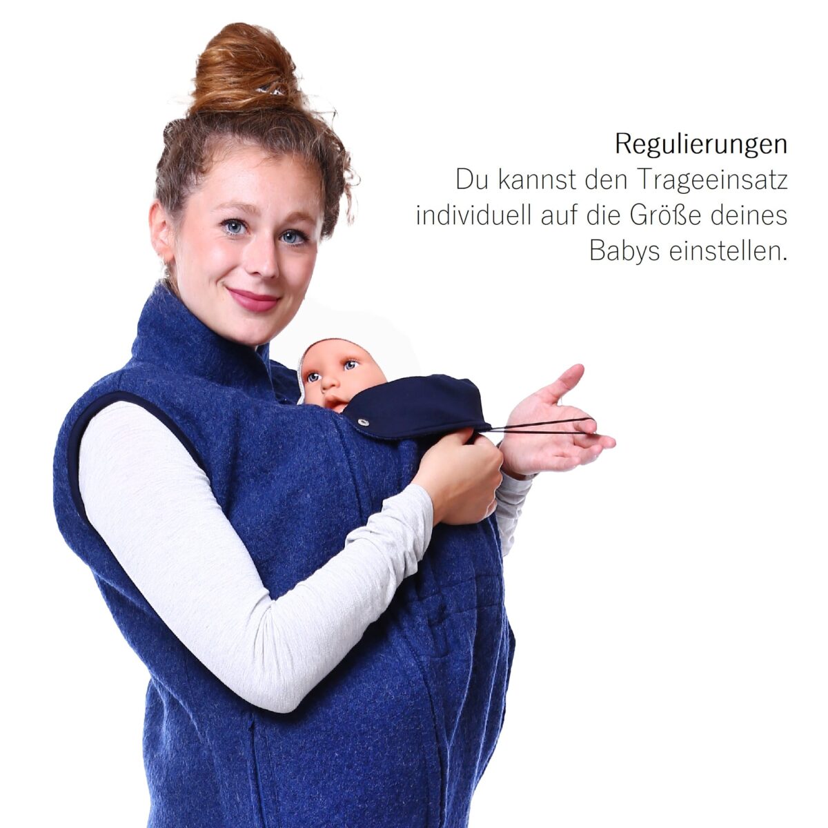 Weste aus Wollwalk Baby Trageweste Umstandsweste Baby tragen Viva la Mama