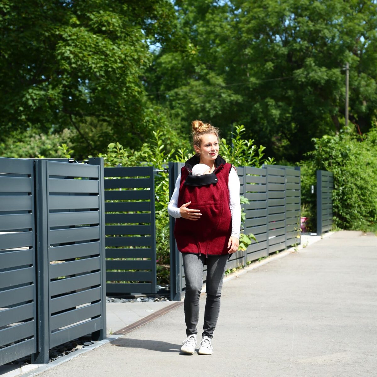 Umstandsweste Trageweste aus Wolle Wollwalk Kleidung aus Naturmaterial Weste für Babytragen Viva la Mama