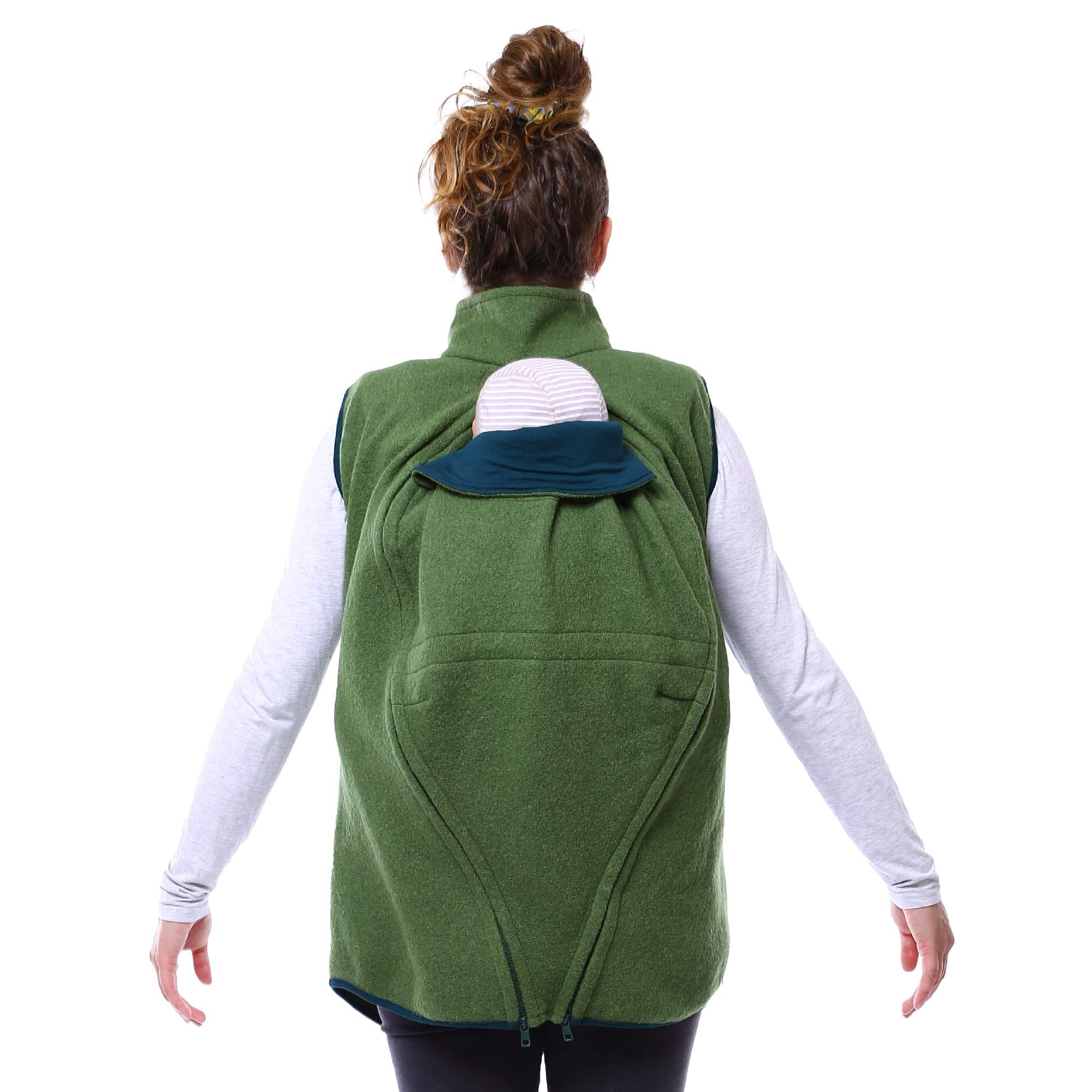 Wollweste Weste aus Wollwalk Naturmaterial Trageweste aus Wolle Umstandsweste Baby tragen Viva la Mama
