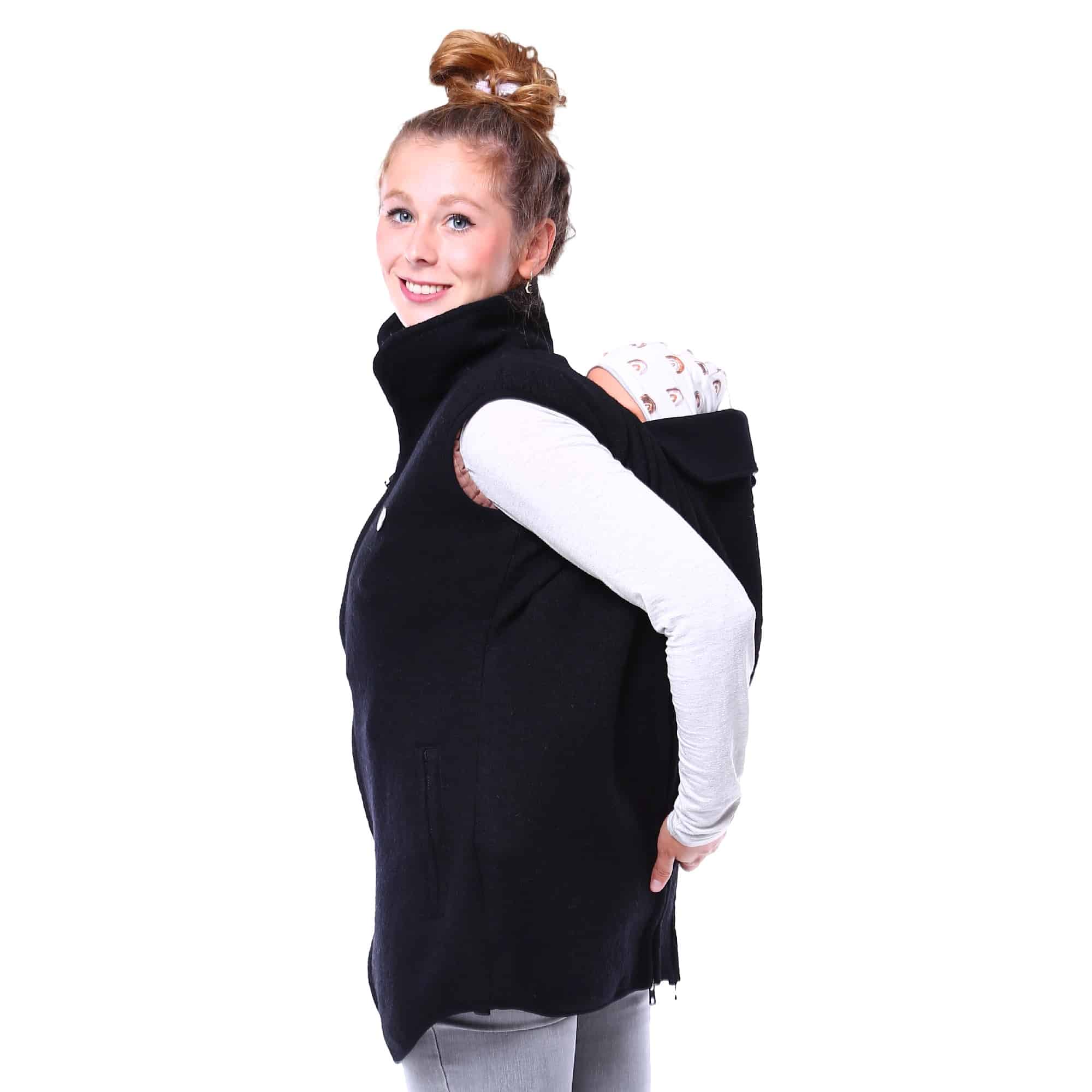 Wollweste Baby Trageweste aus Wollwalk Umstandsweste Viva la Mama