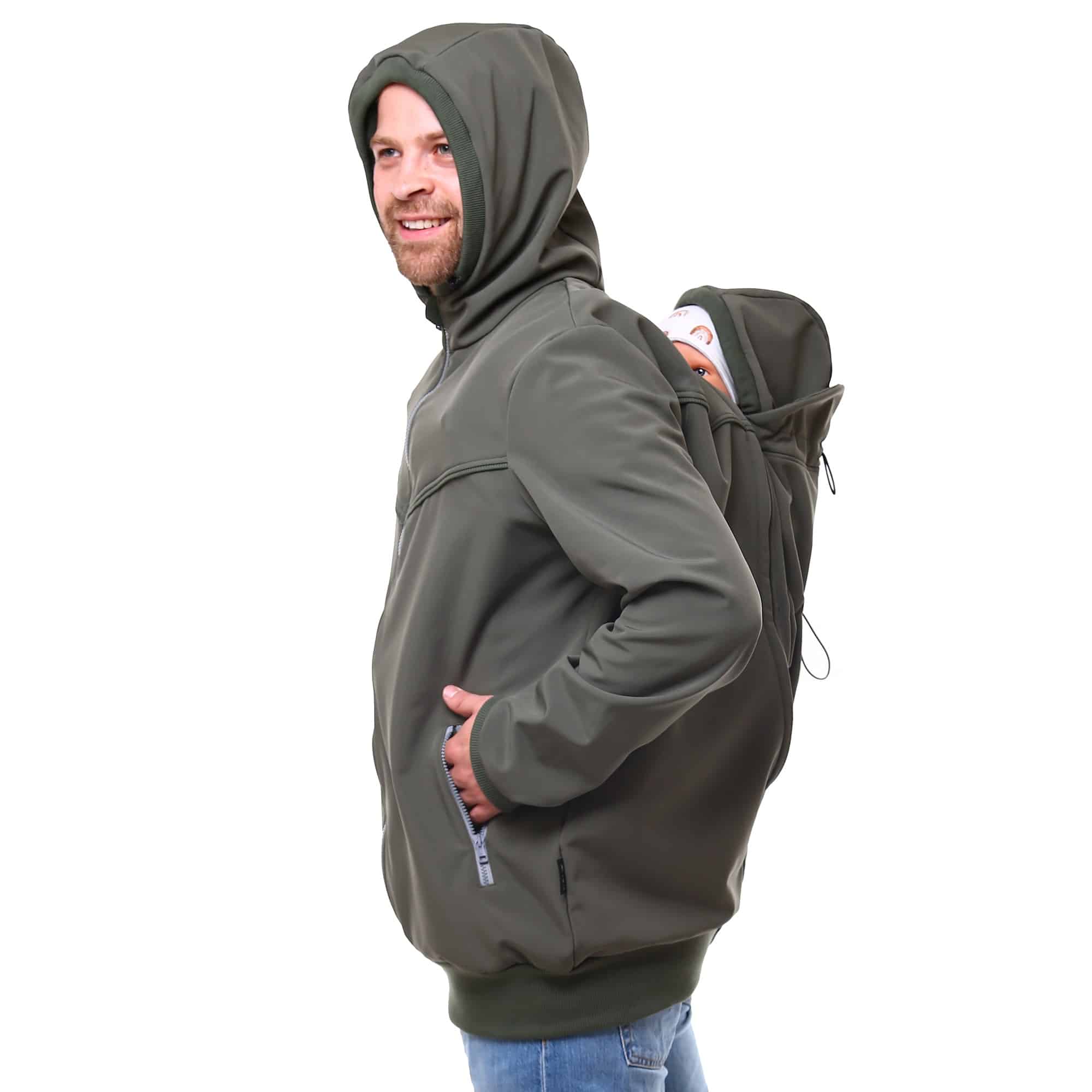 Männerjacke für Babytragen Outdoor Jacke aus Softshell wetterfest Baby Tragejacke Viva la Mama