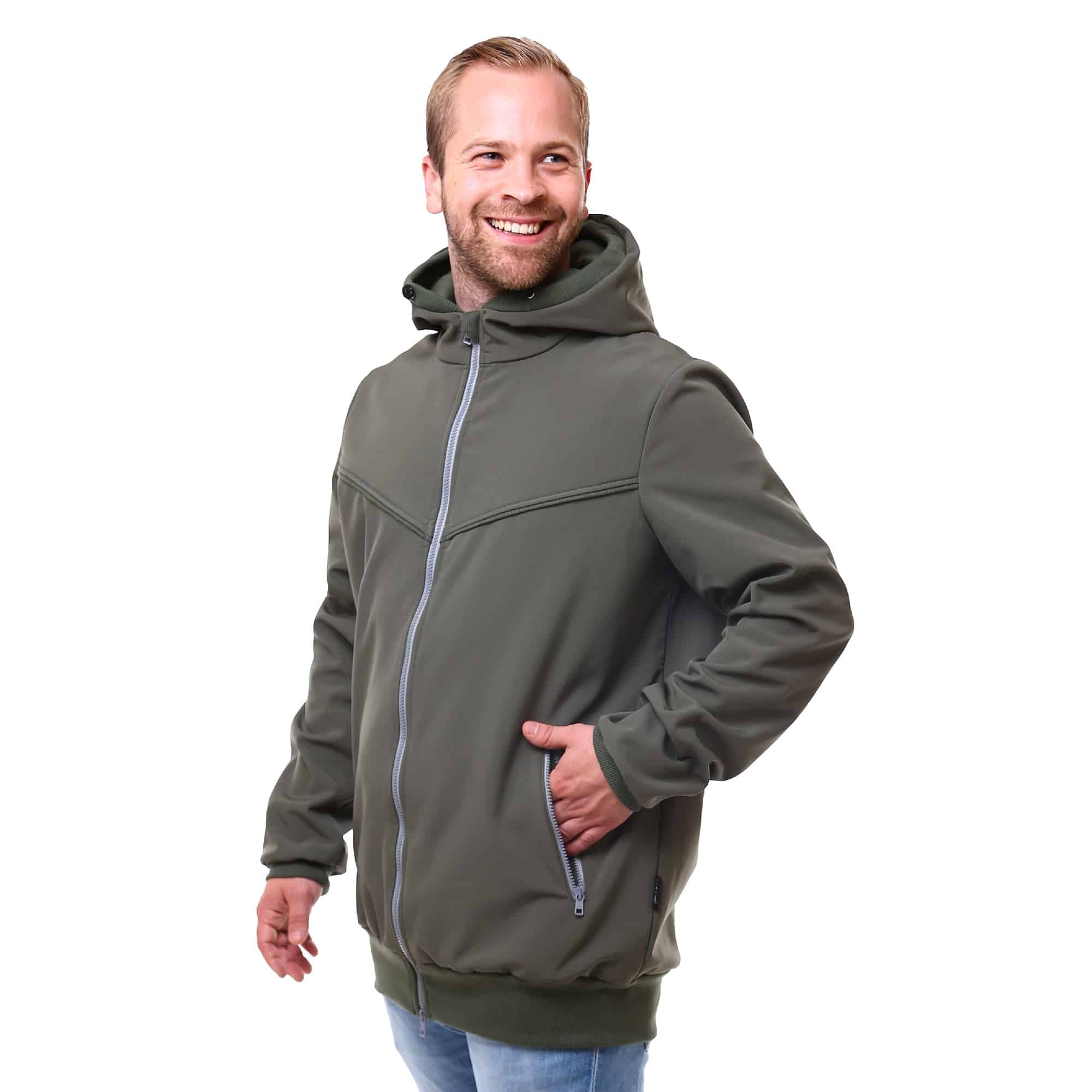 Männerjacke für Babytragen Outdoor Jacke aus Softshell wetterfest Baby Tragejacke Viva la Mama