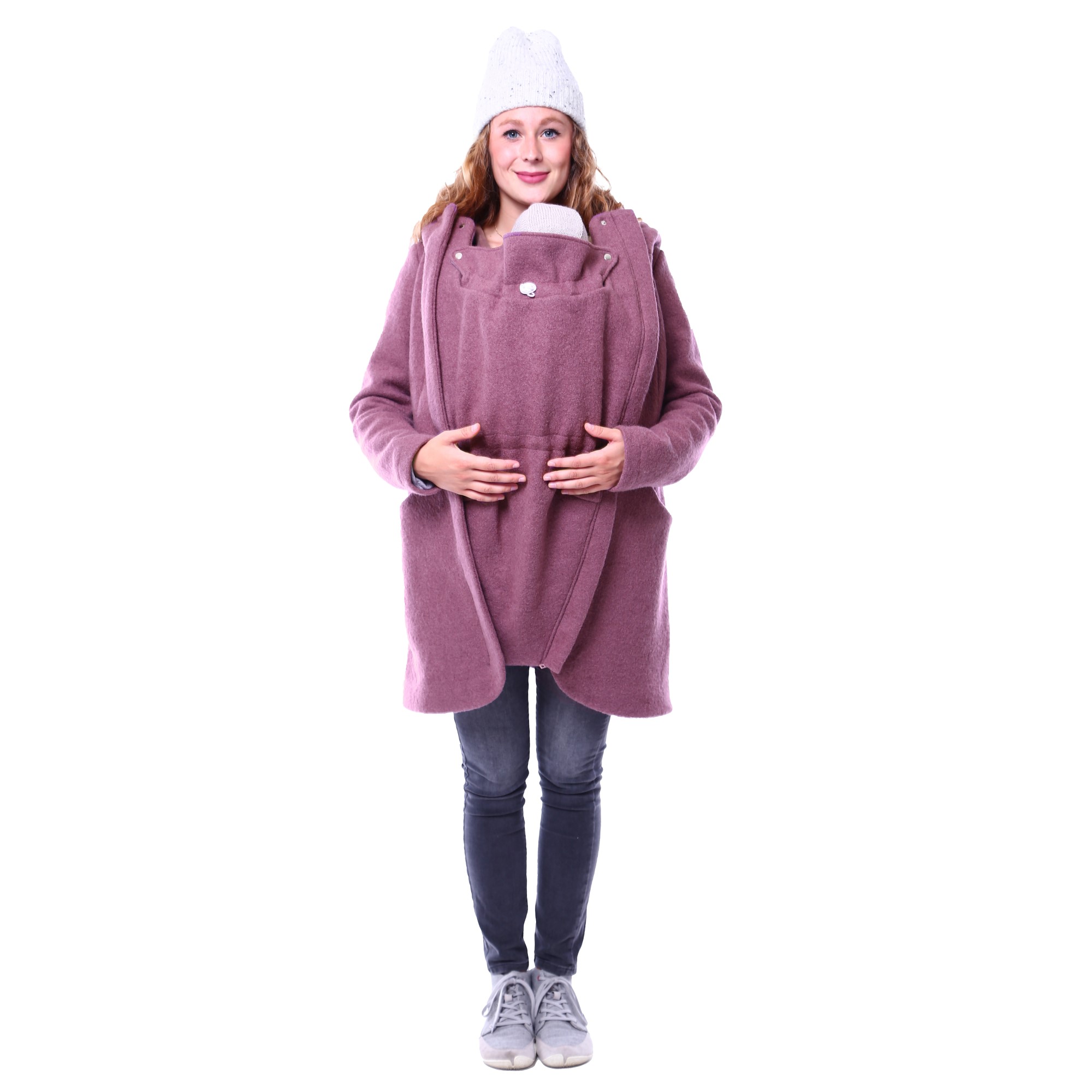 Winter Tragemantel aus Wolle Jacke für Babytrage