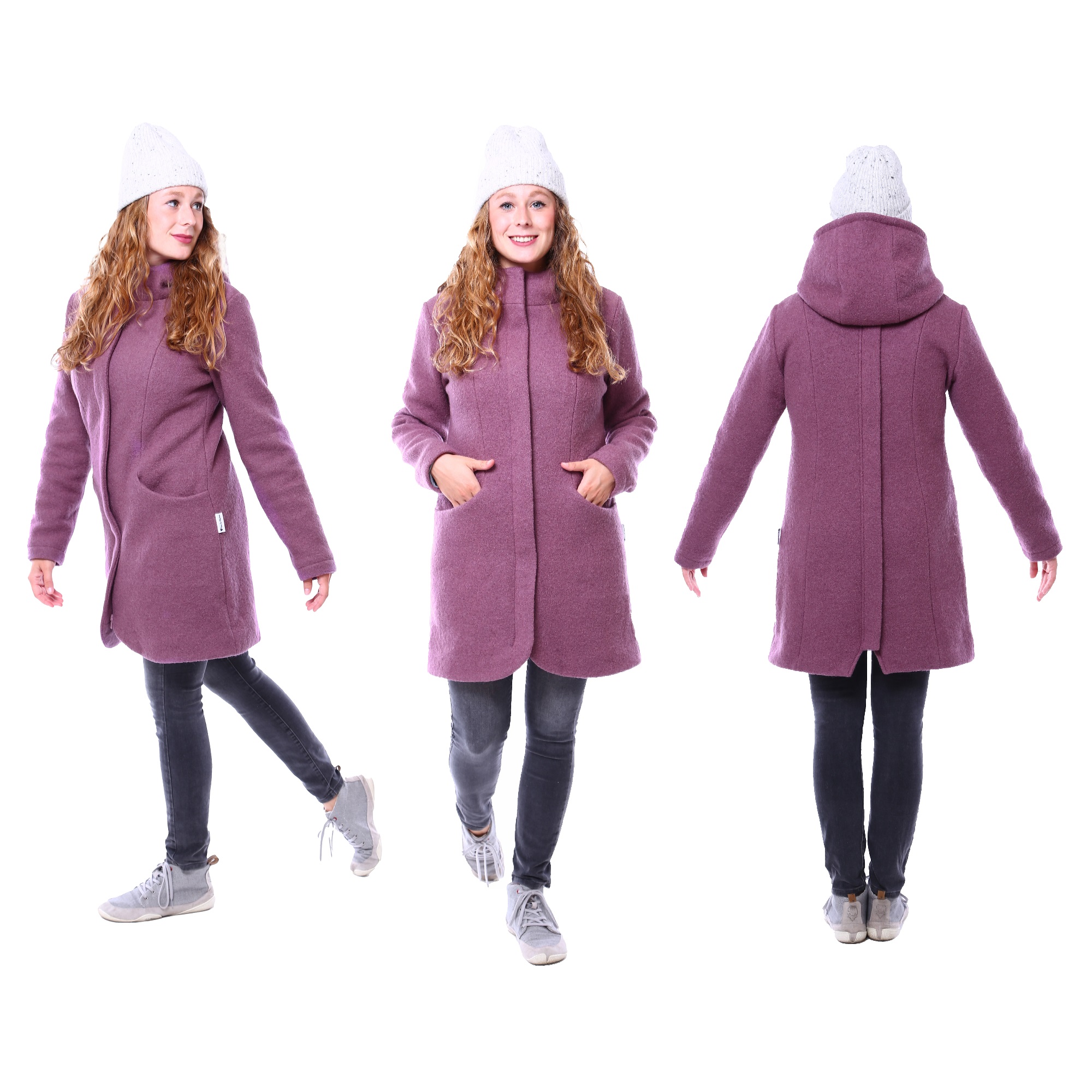 Reykjavik Wintermantel zum Babytragen Tragemantel Umstandsmantel aus Wollwalk Baby draußen tragen Viva la Mama