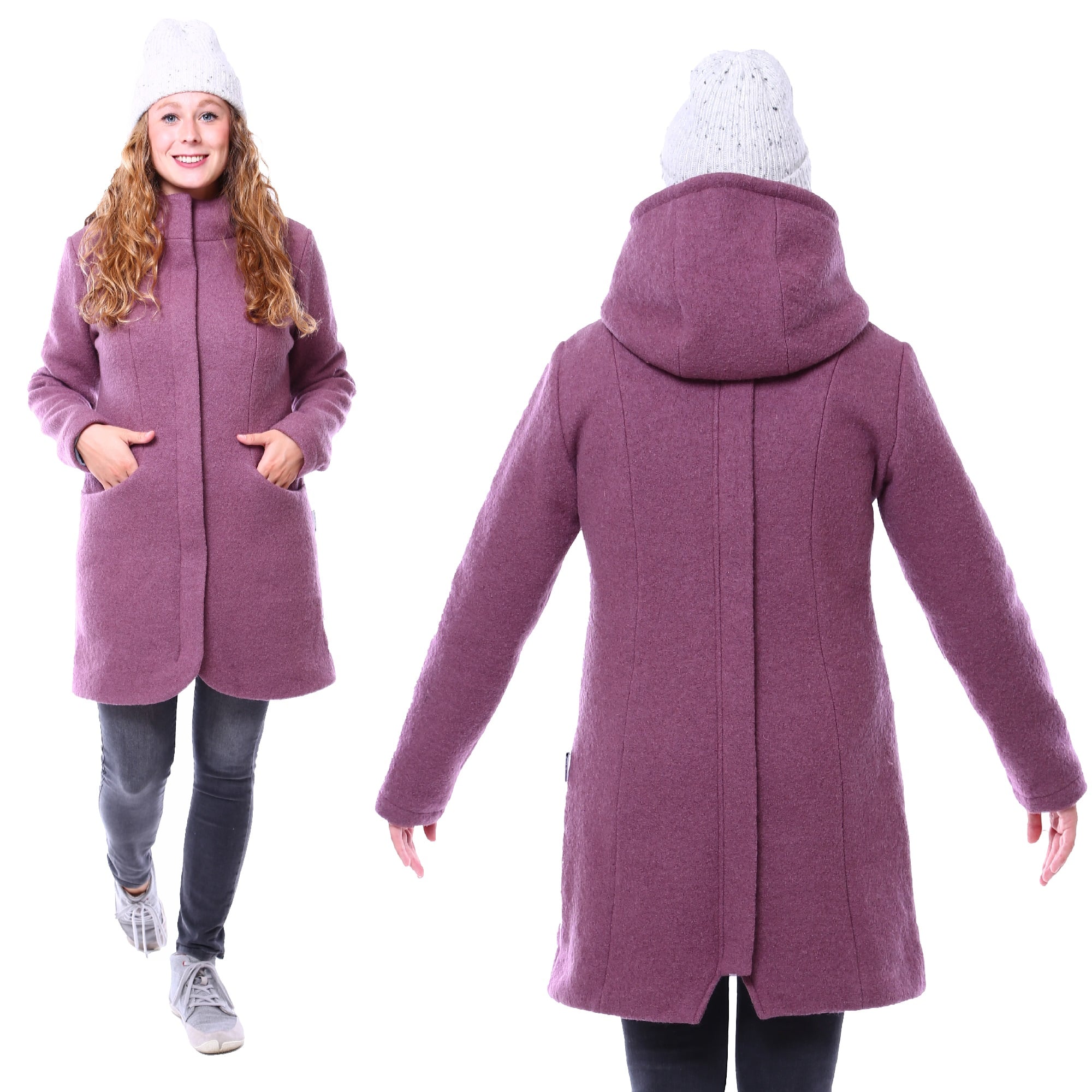 Reykjavik Wintermantel zum Babytragen Tragemantel Umstandsmantel aus Wollwalk Baby draußen tragen Viva la Mama