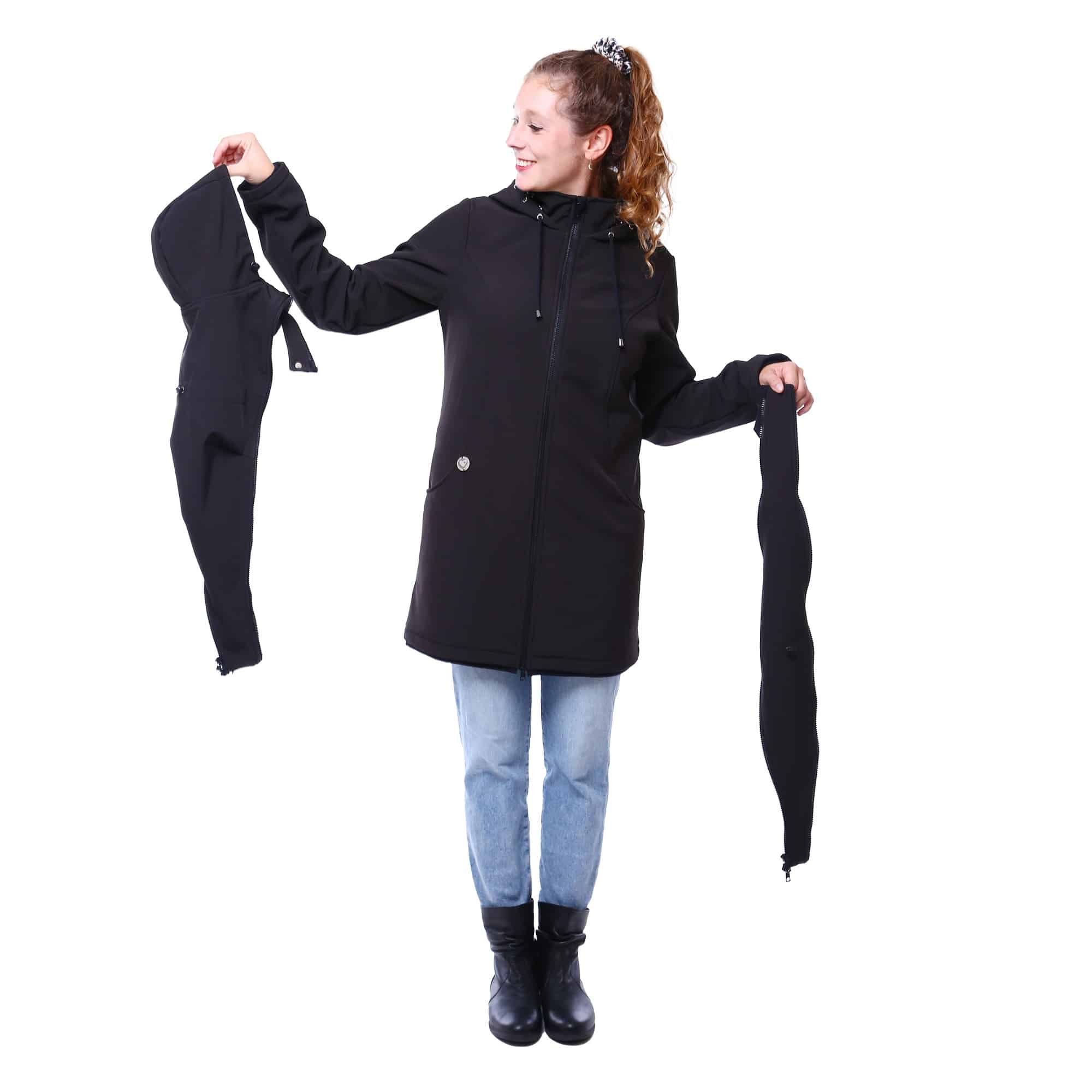 Tragejacke für jedes Wetter Baby Tragemantel Schwangerschaftsjacke aus Softshell Mellory Plus zum Rückentragen Viva la Mama Babytragejacken
