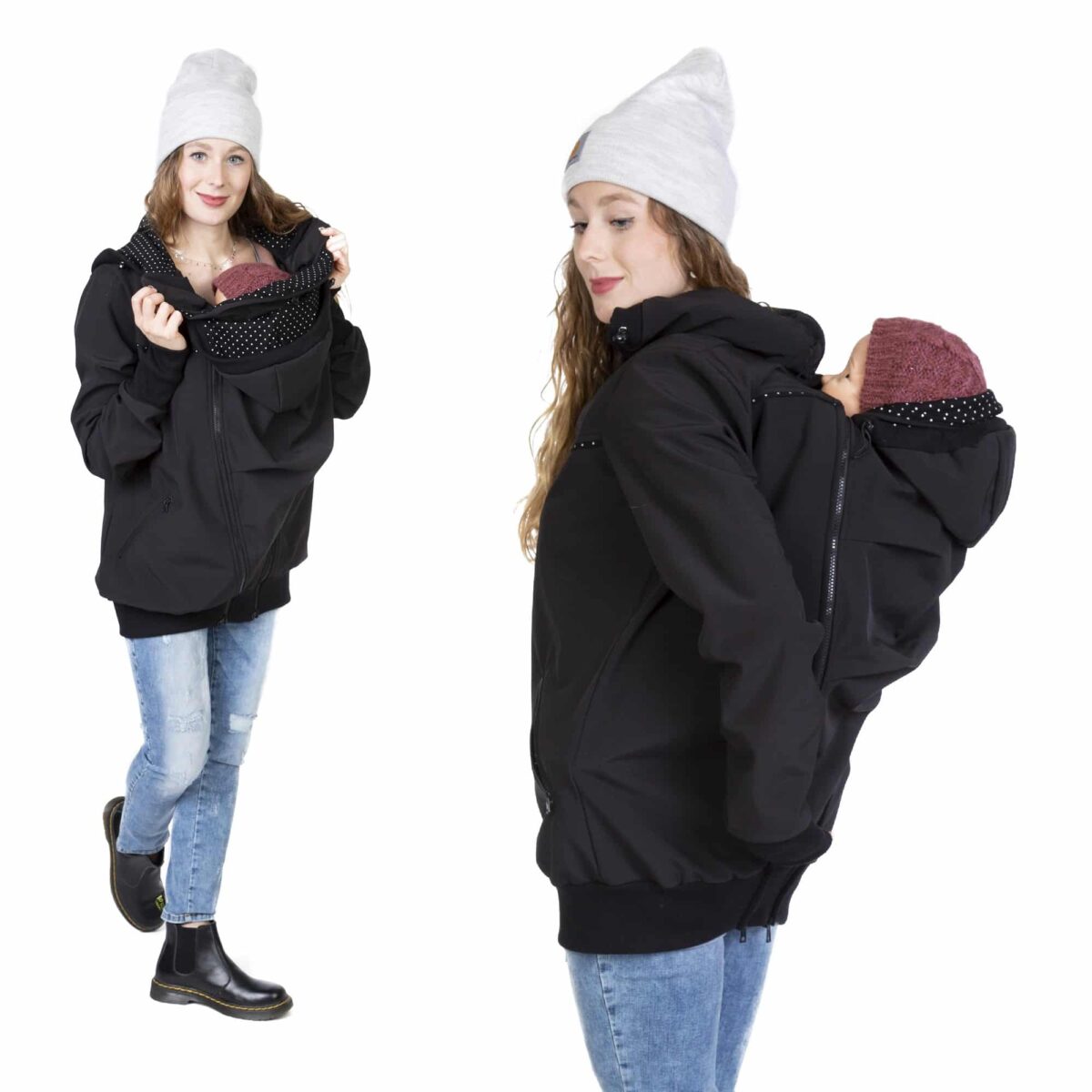 Softshell Tragejacke Rückentragejacke softshell jacke schwarz