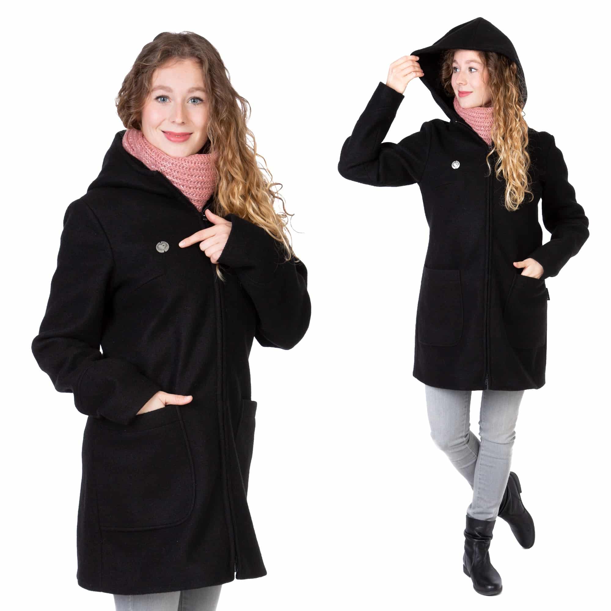 Winter Tragejacke Umstandsjacke Mantel mit Einsatz Mama Jacke