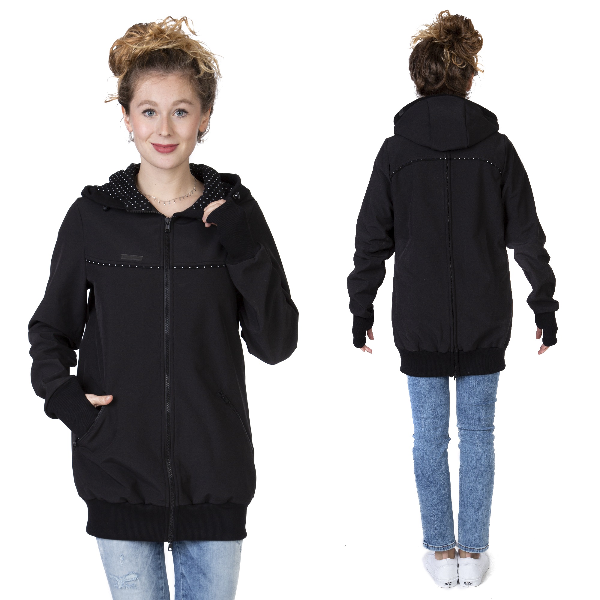 Softshell Tragejacke Umstandsjacke schwarz
