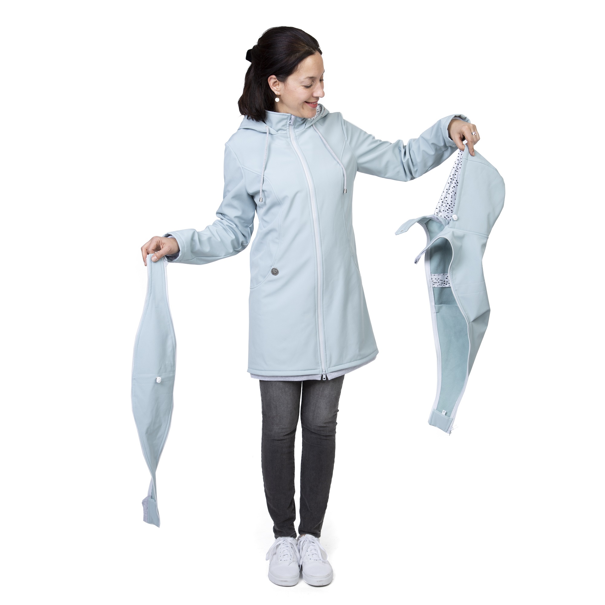 Softshelljacke mit zwei Einsätzen Umstandsjacke Softshell Tragejacke