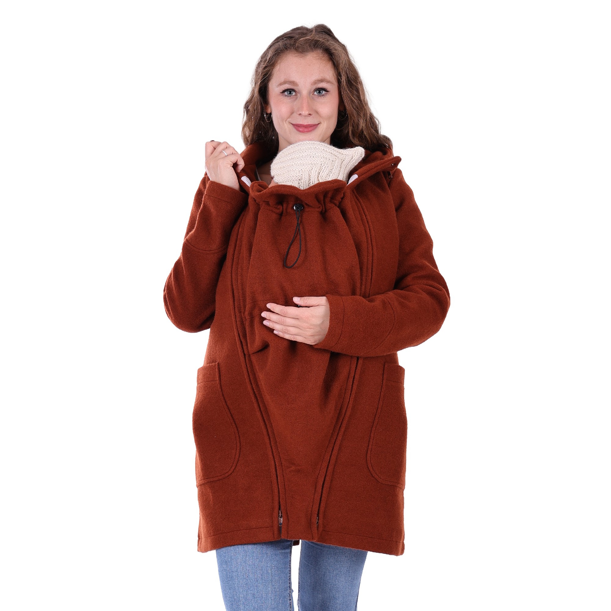winter tragejacke Umstandsjacke winter mama jacke mantel braun