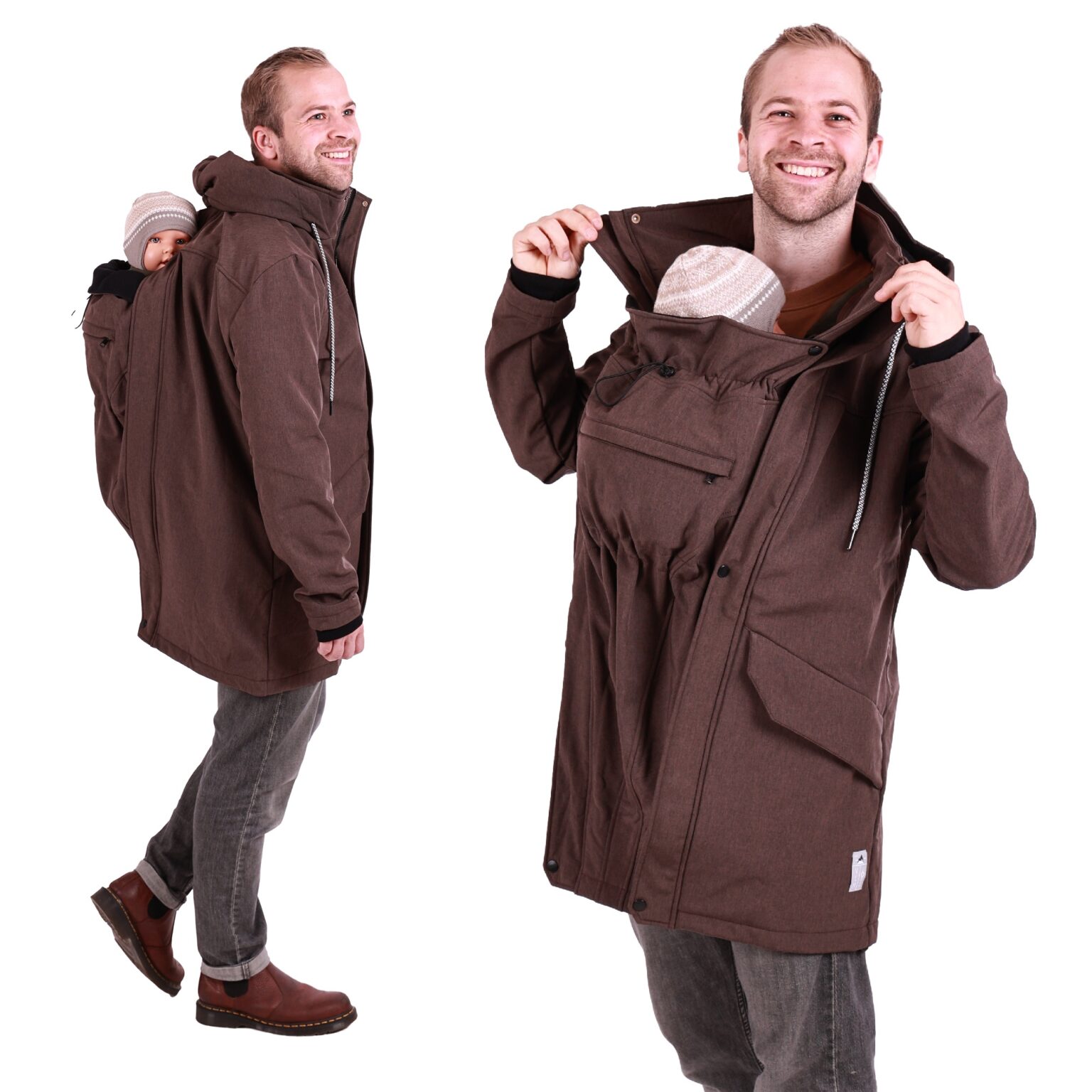 Zalock 3 In 1 Tragejacke Umstandsjacke Für Mama Und Baby Winter Freizeitjacke Babytrage Umstandsjacke Baumwolle K?nguru Softshell Umstandsmode Fleecejacke Mit Kapuze