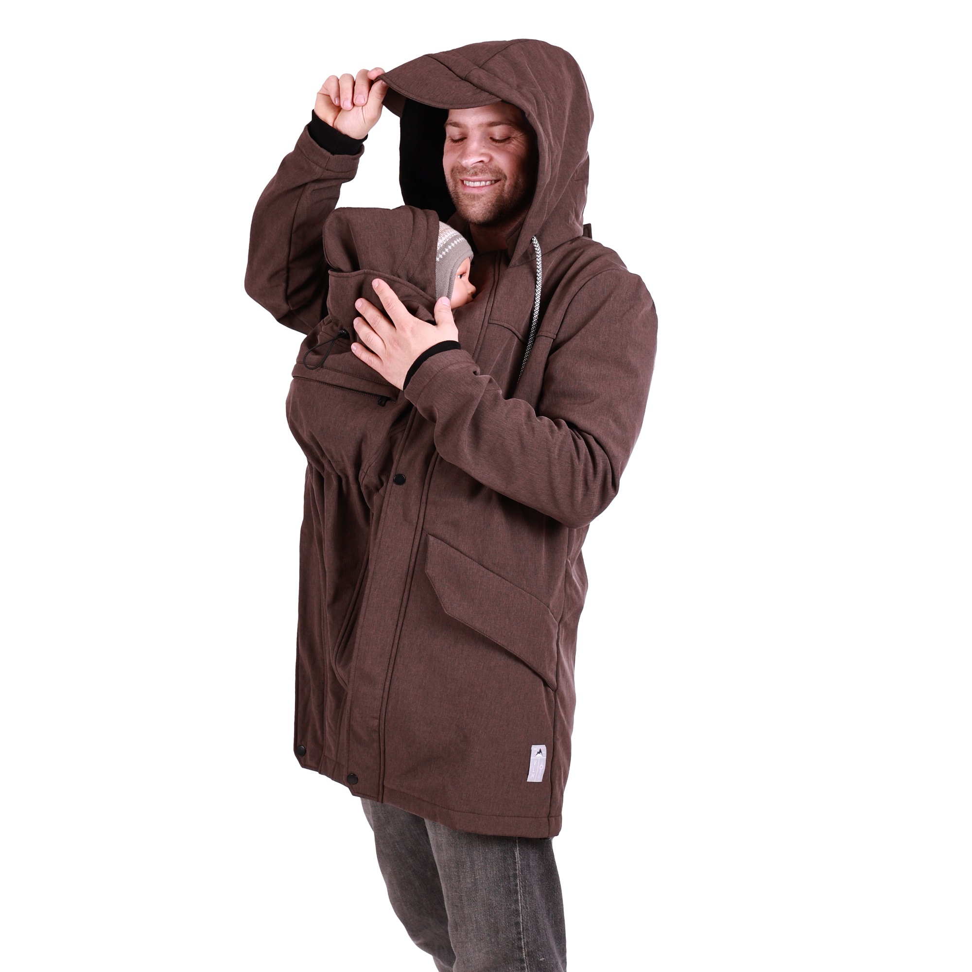 Tragejacke Für Männer Softshell Jacke mit Babyeinsatz