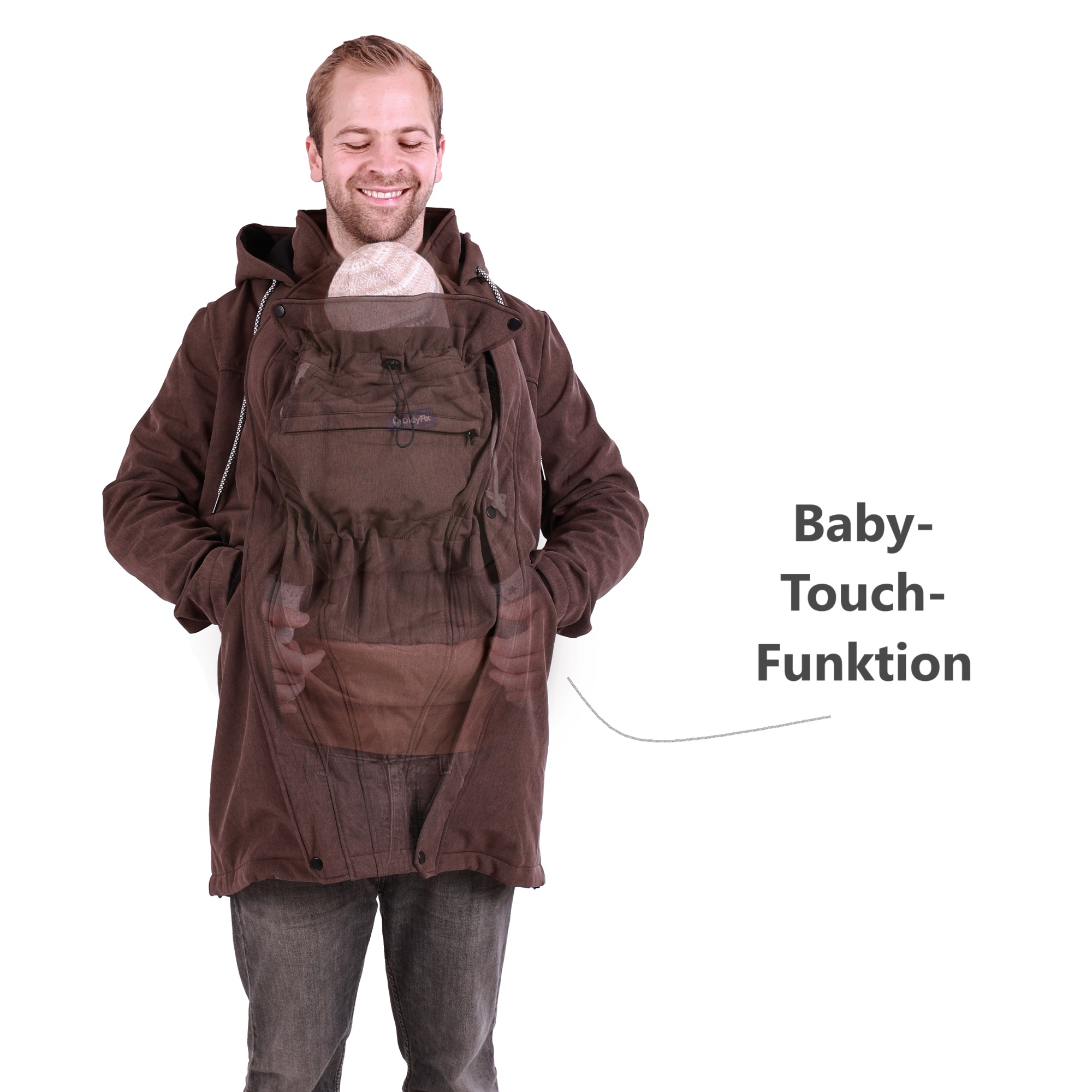 Tragejacke Für Männer Softshell Jacke mit Babyeinsatz