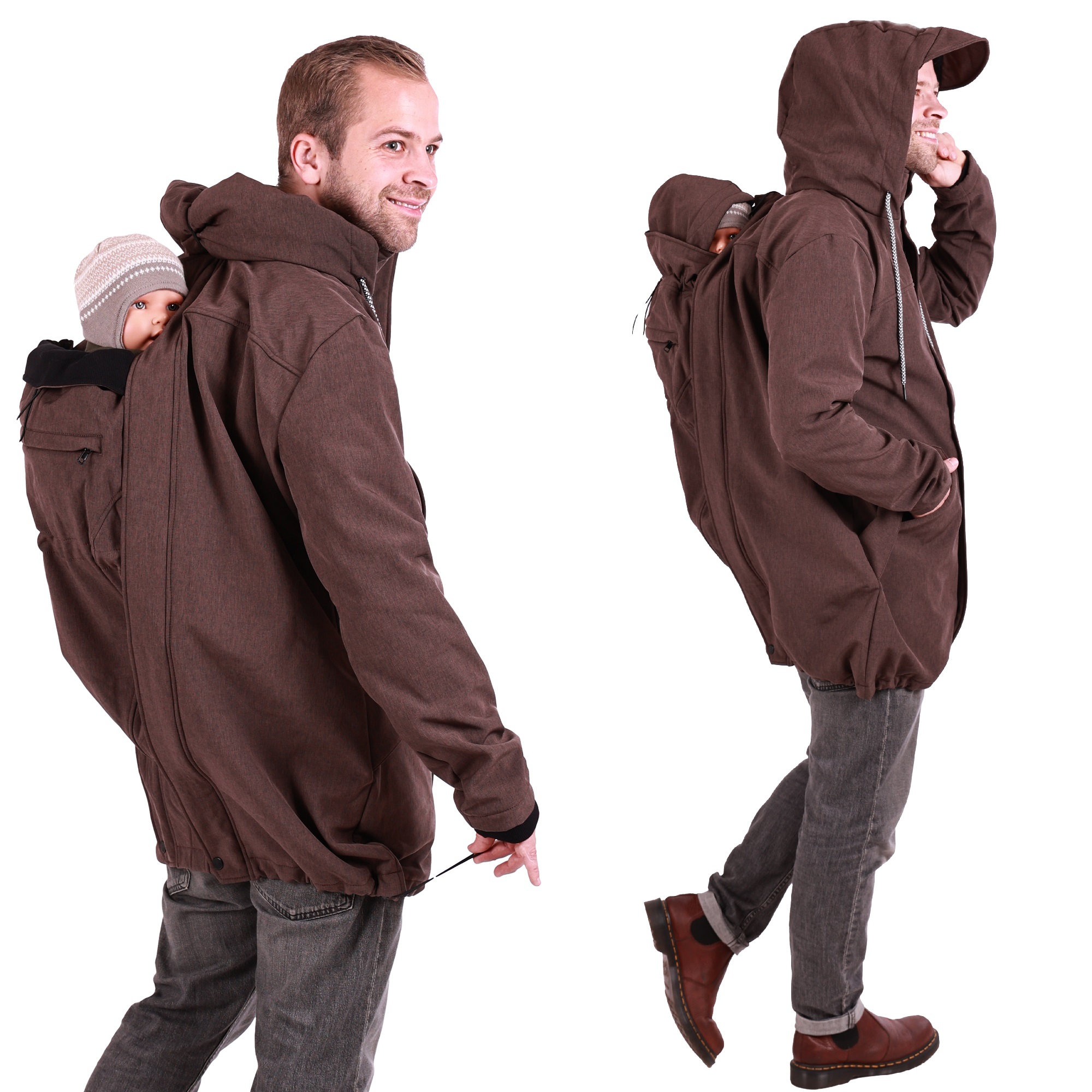 Tragejacke Für Männer Softshell Jacke mit Babyeinsatz