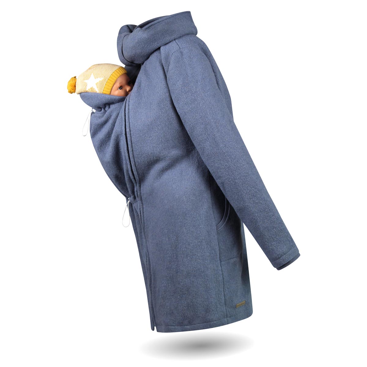 Rückentragejacke aus Wolle Winter Tragemantel