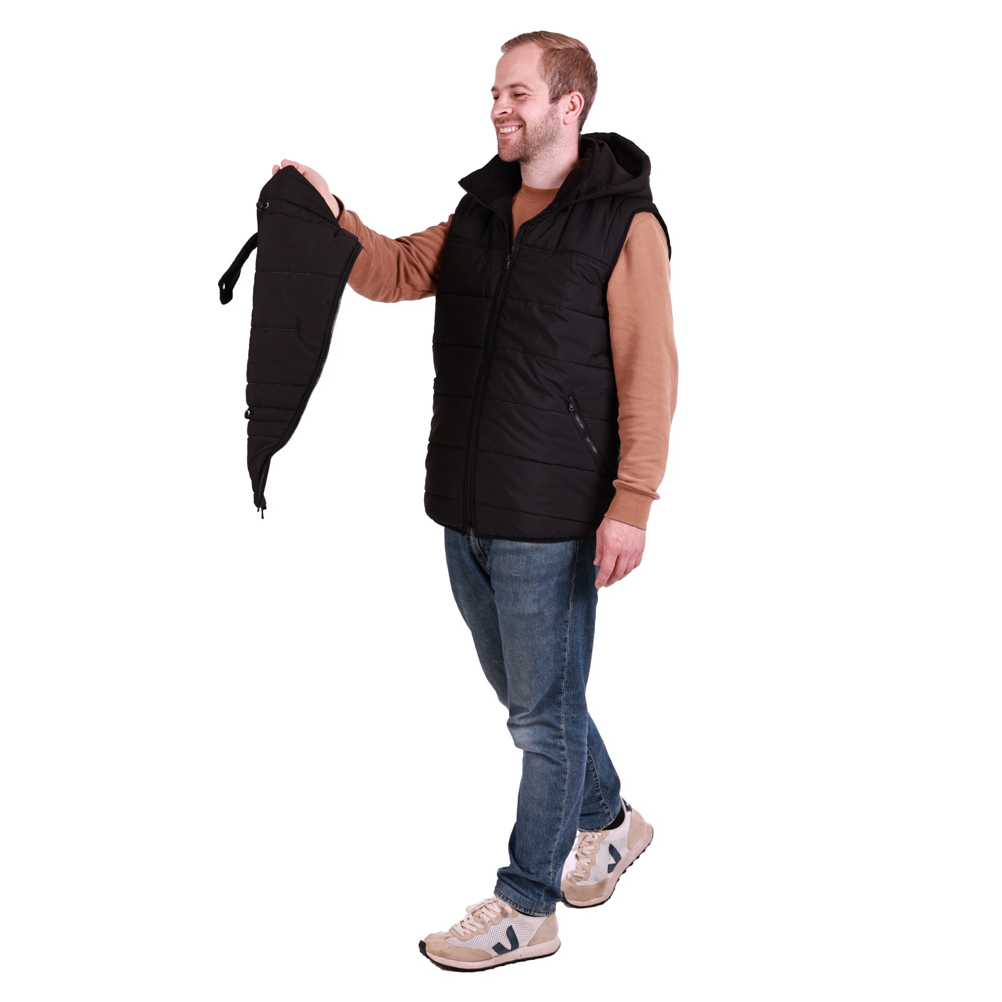 Gesteppte Trageweste für Männer Steppweste mit Einsatz für Babytrage