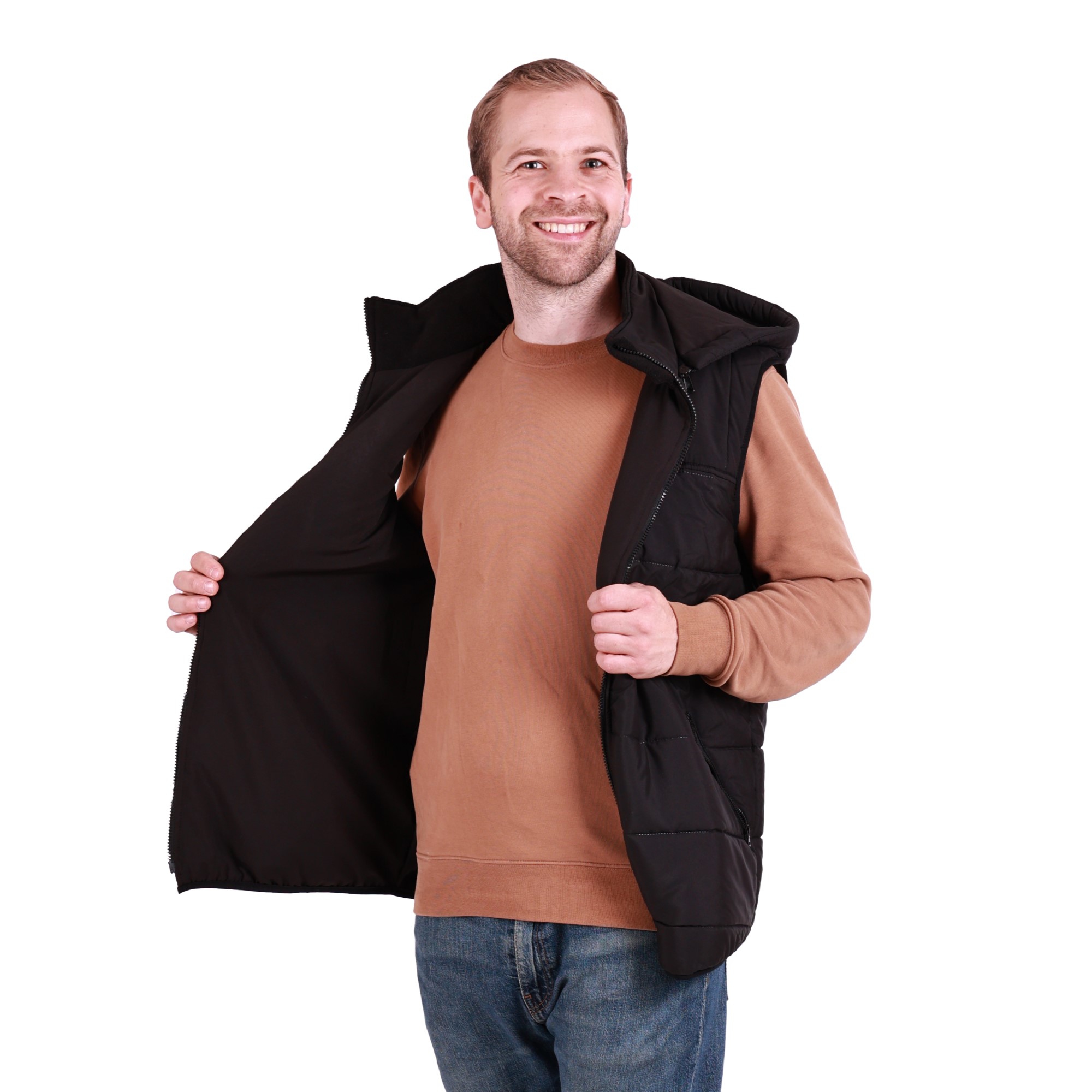 Gesteppte Trageweste für Männer Steppweste mit Einsatz für Babytrage