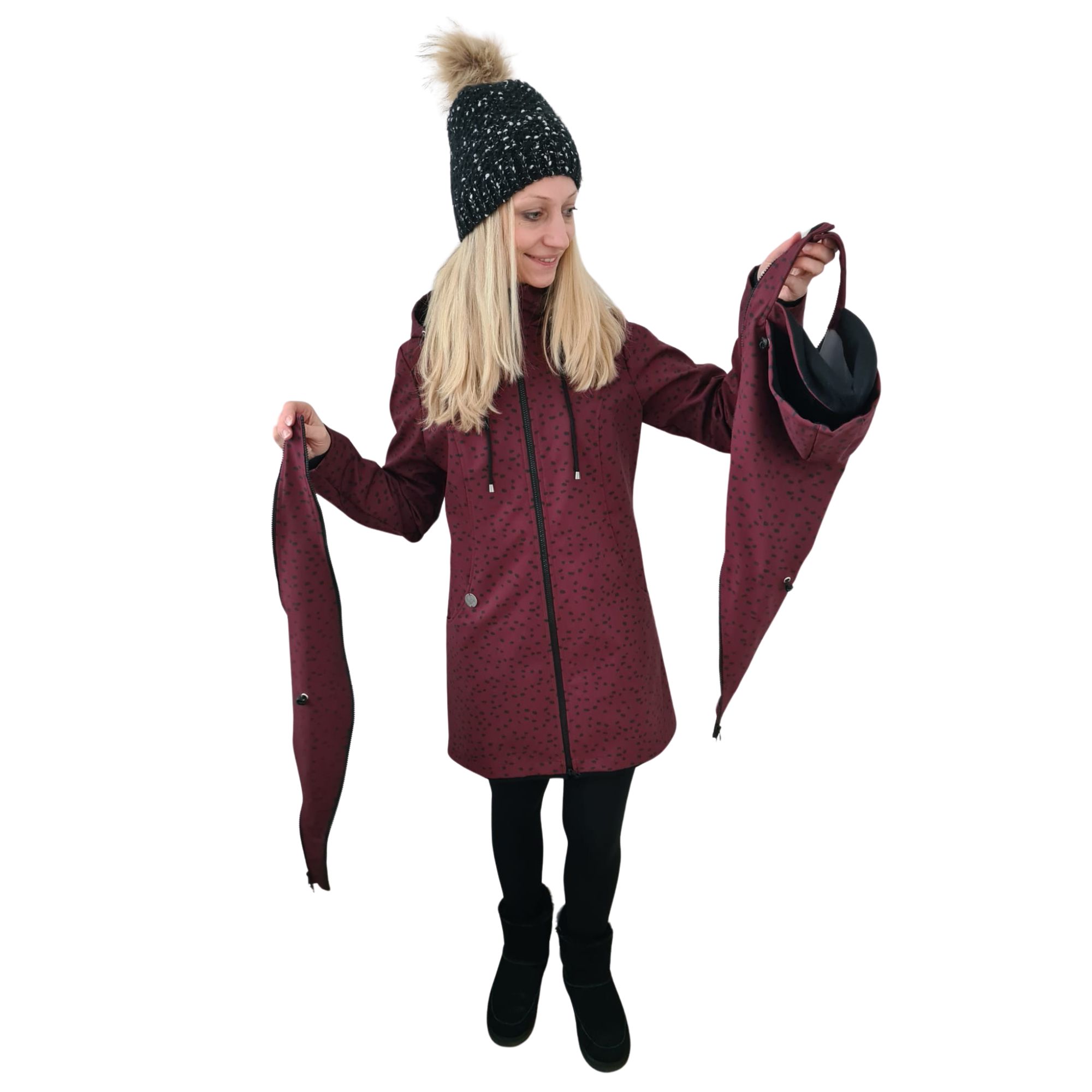 exklusive tragejacke softshell bordeaux