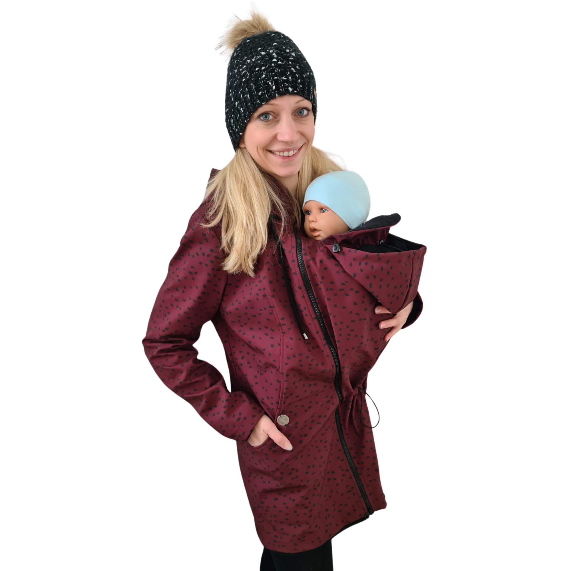 exklusive tragejacke softshell bordeaux