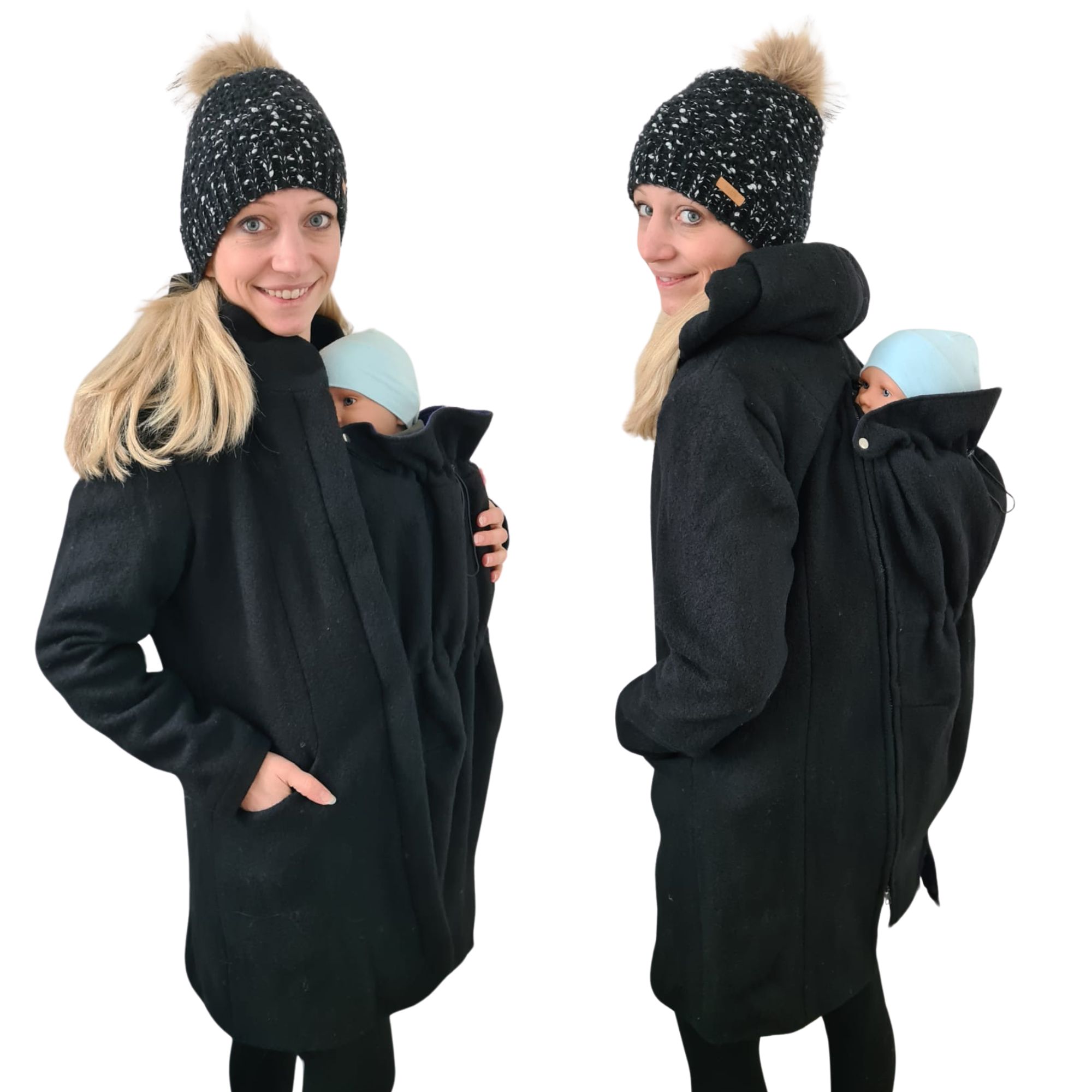 Exklusiver Wollmantel Tragemantel Baby