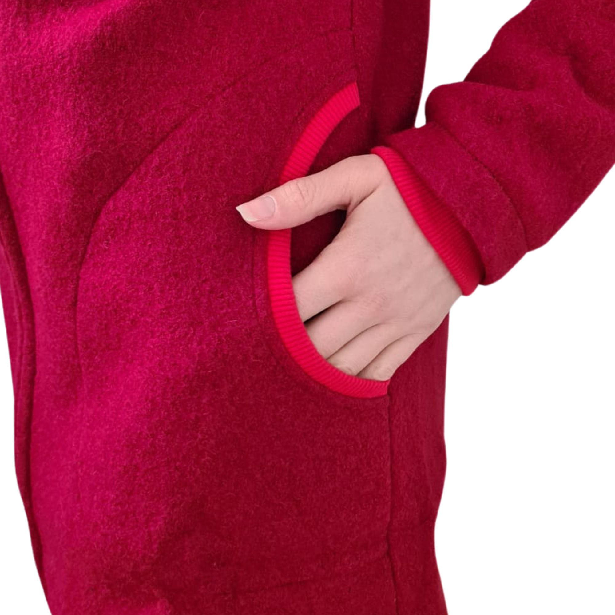 exklusiver wollmantel rot