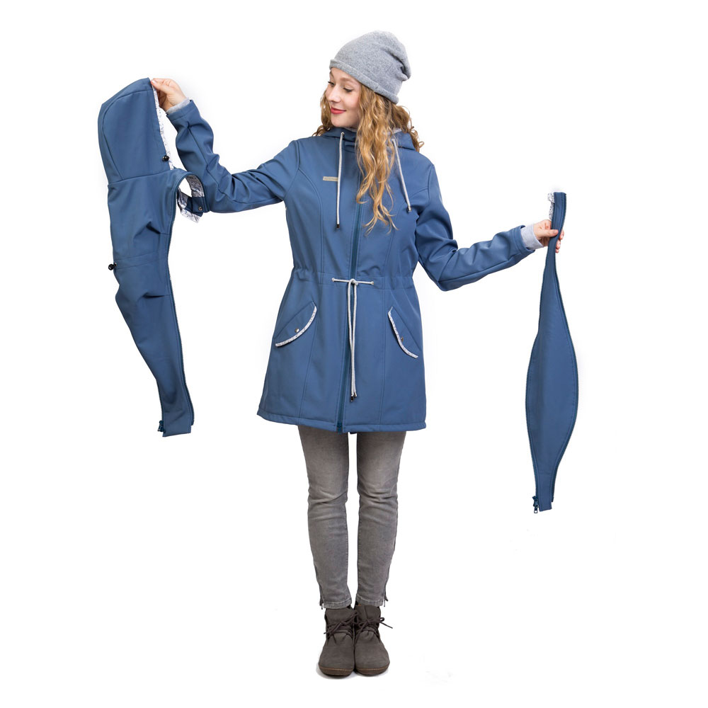 Tragejacke Baby aus Softshell, winddicht und regensicher