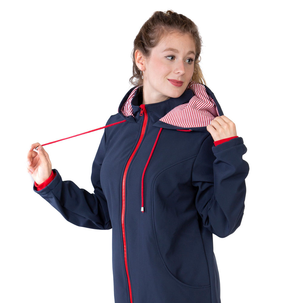 Tragejacke und Umstandsjacke aus Softshell, in Marine