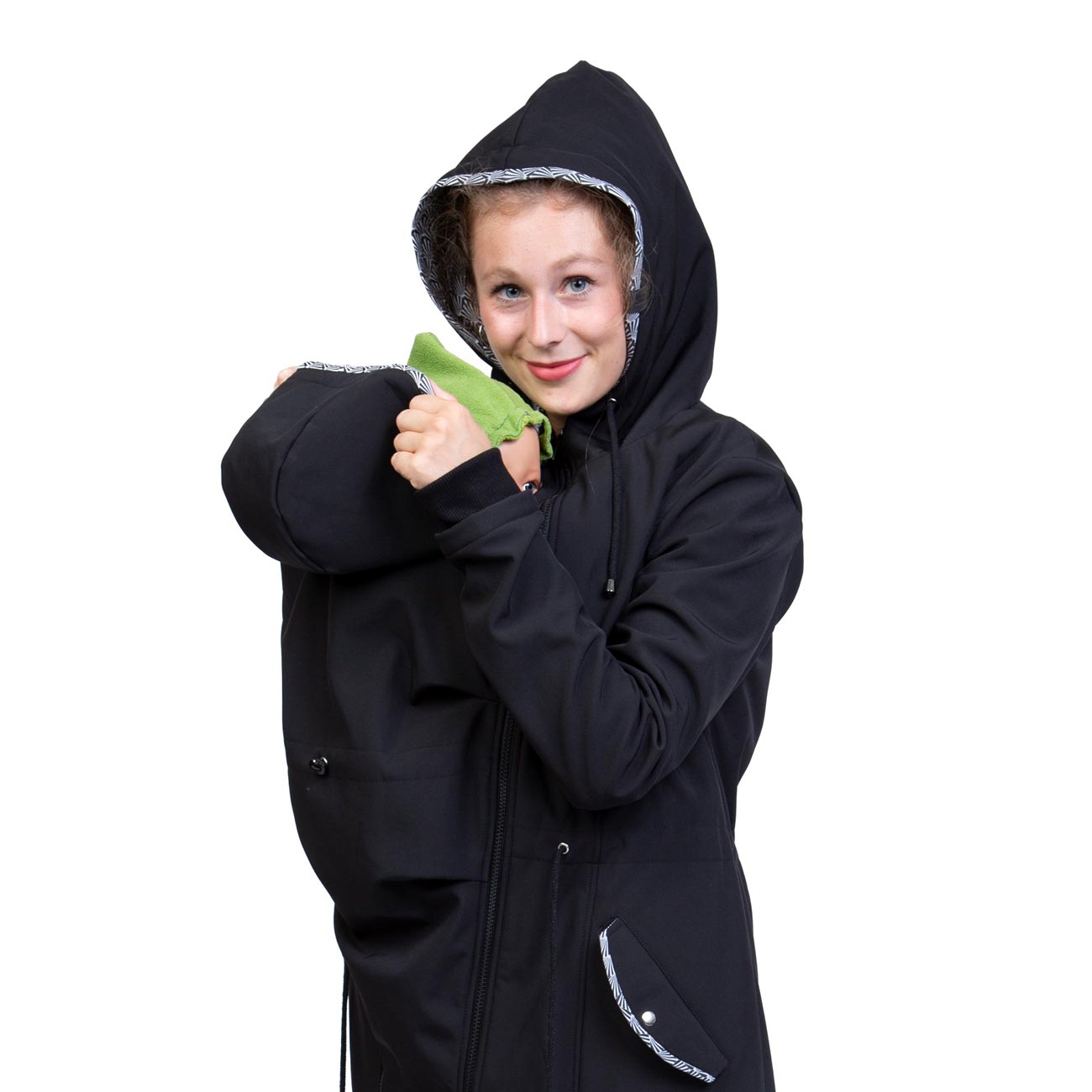 Tragejacke Baby aus Softshell in Schwarz