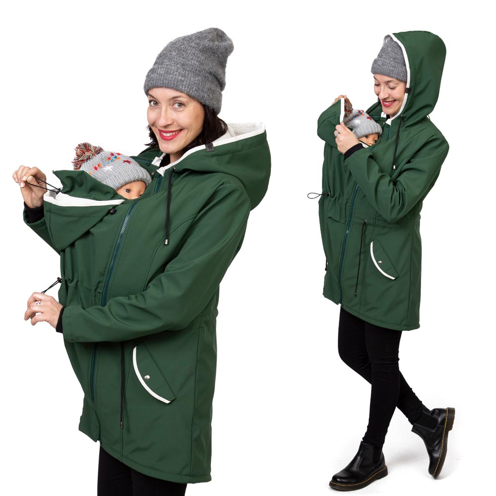 Tragejacke Baby - Softshell-Jacke PINA in Waldgrün