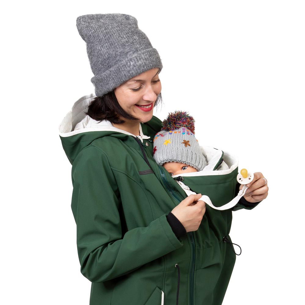 Softshelljacke zum Babytragen, Tragejacke mit Babyeinsatz