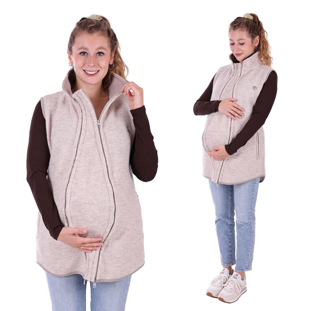 Umstandsweste aus Wolle in Ecru